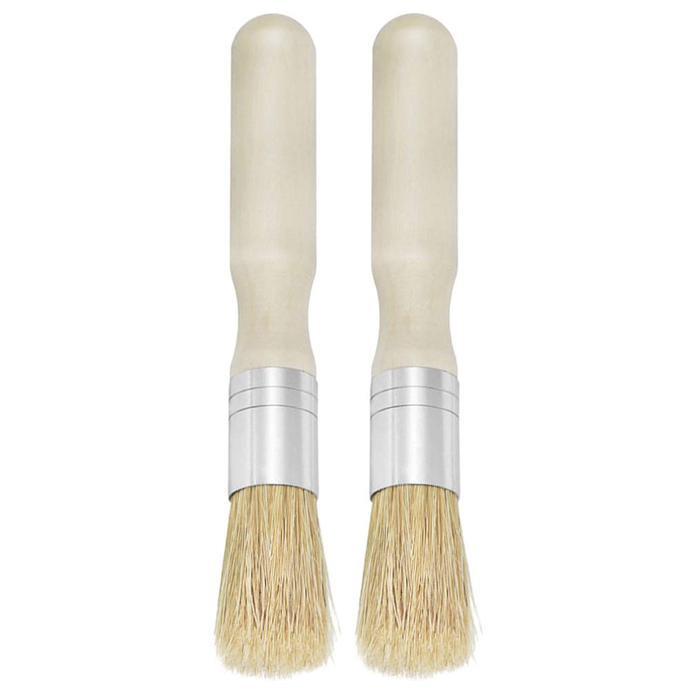 EXCEART 2-Pack Natural Hair Paint Brushes for Oil, Acrylic & Varnish - Professional Artist & DIY Painting Tools - Perfect for Canvas, Wood, Furniture & Annie Sloan Chalk Paint Projects