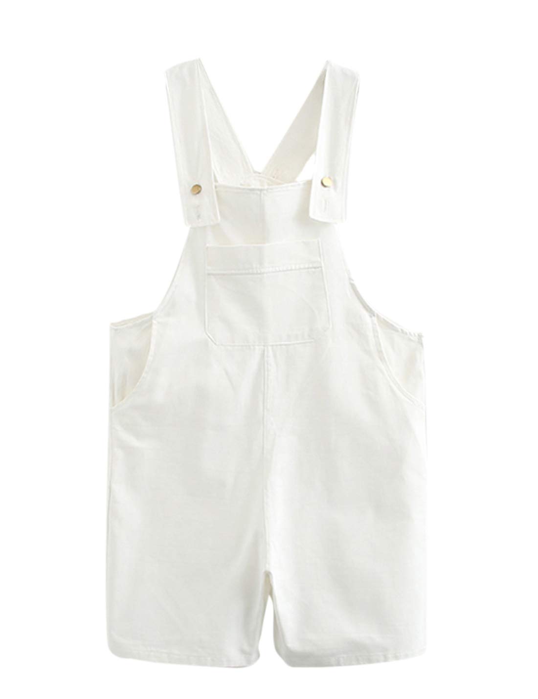 PUWEI Women's Loose Denim Shortalls Jumpsuit with Bib Pockets & Ripped Shorts - Casual Summer Overalls for Women, Perfect for Beach, Picnic, and Streetwear Fashion