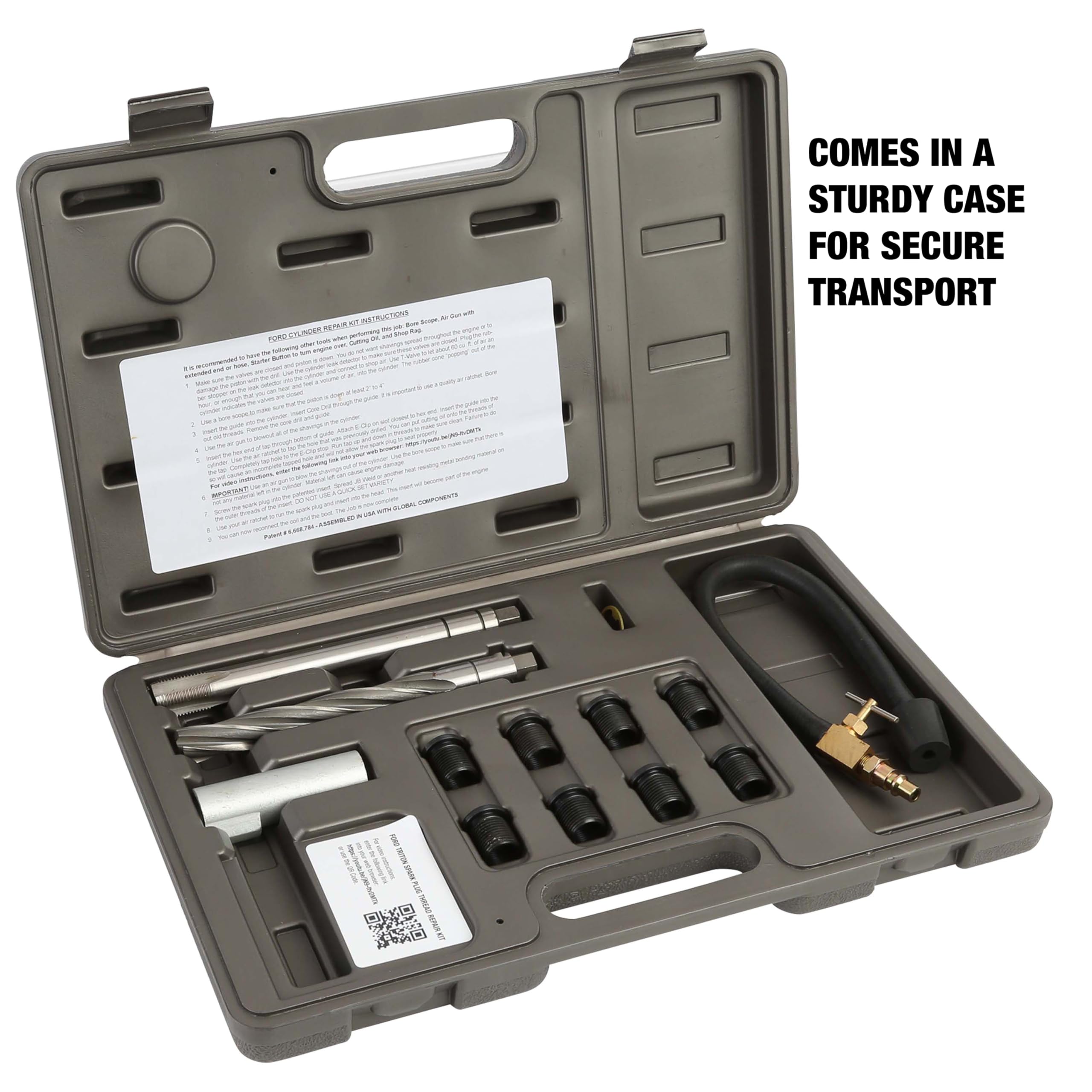 24200 Ford Triton Spark Plug Repair Kit - Complete Spark Plug Removal Tool Set for Ford 4.6L/5.4L/6.8L V8 Engines - Includes Extraction Tools & Installation Kit - Perfect for DIY Mechanics & Professional Auto Repair Shops