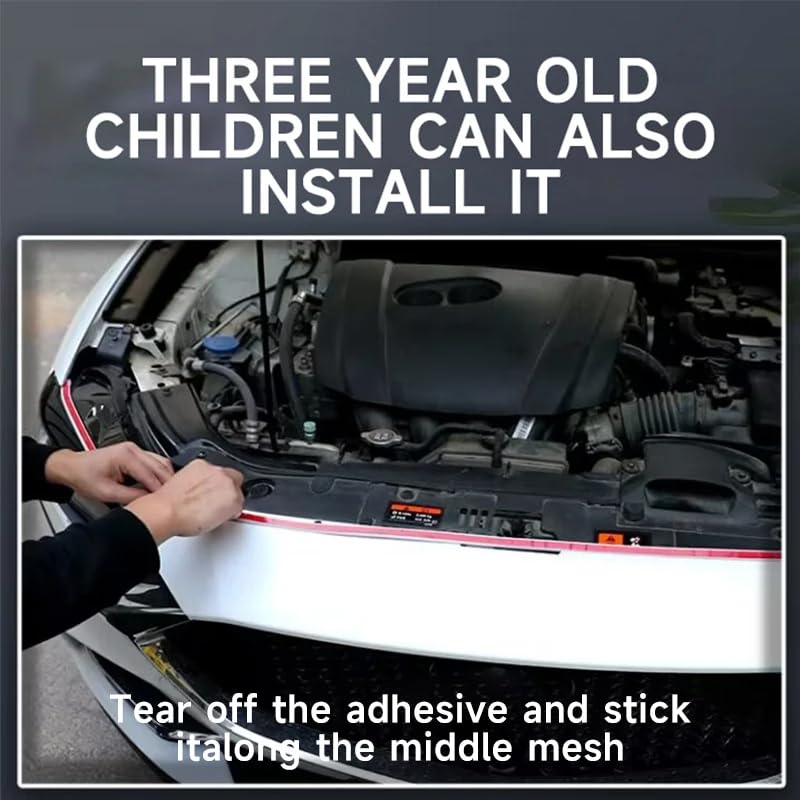 Waterproof Flexible LED Car Hood Daytime Running Light Strip - 12V Universal Auto Decorative Atmosphere Lamp (2m, White) for Enhanced Night Visibility & Vehicle Styling - Perfect for Cars, Trucks & SUVs