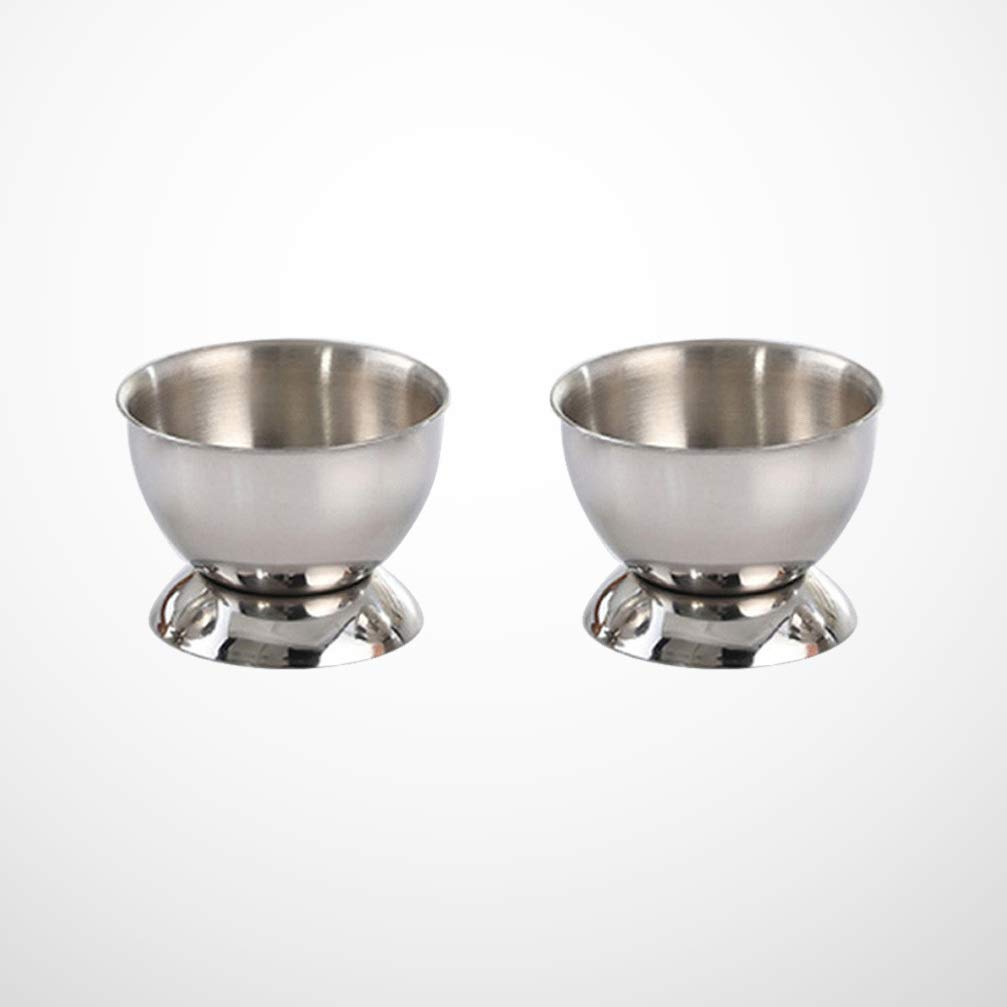 2-Pack Stainless Steel Egg Holder for Refrigerator - Stackable Poached Egg Cups, Refrigerator Organizer Tray, Metal Plant Stand - Perfect for Kitchen Storage, Breakfast Meal Prep & Space Saving
