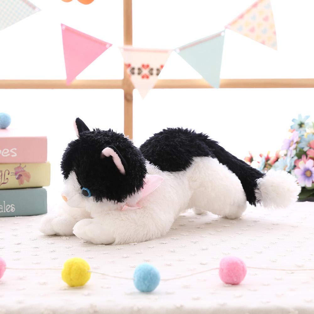**Soft Plush Stuffed Animal Toy - Realistic Sleeping Cat Doll for Kids & Adults, Cute Home Decor, Stress Relief & Comfort Gift (Black) - Perfect for Bedroom, Nursery, Office & Gifts**
