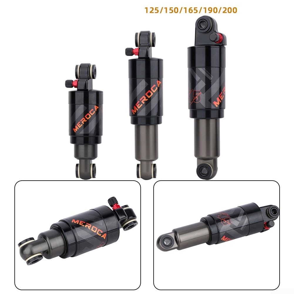 Premium Mountain Bike Rear Shock Absorber - 125mm/150mm/165mm/190mm/200mm Bicycle Rear Suspension with Air Shock Lockout - Ideal for Trail Riding, Downhill & Enduro Cycling