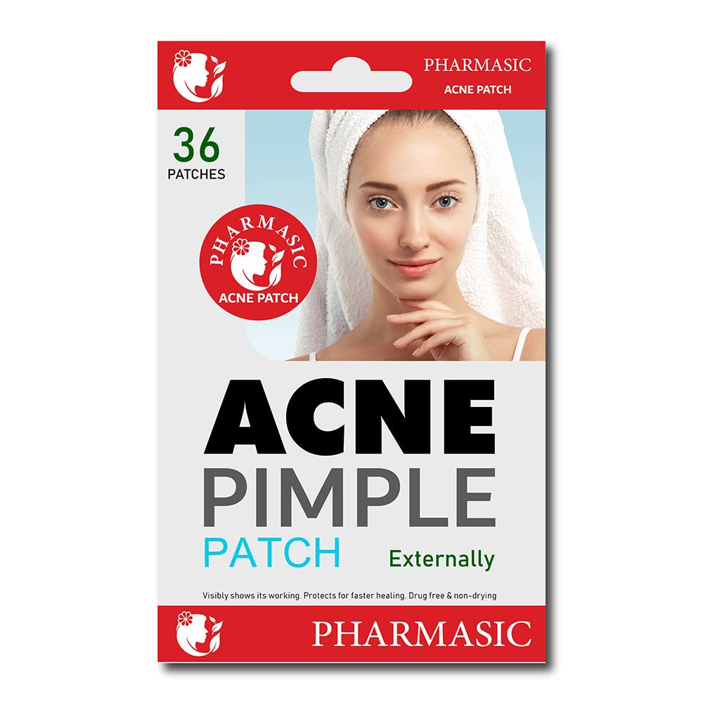 PHARMASIC Acne Care Pimple Patch (36 Count) - Hydrocolloid Spot Treatment for Face & Body, Ultra-Thin Invisible Patches for Teens & Adults - Fragrance-Free, 2 Sizes - Perfect for Day/Night Use & On-the-Go Acne Relief