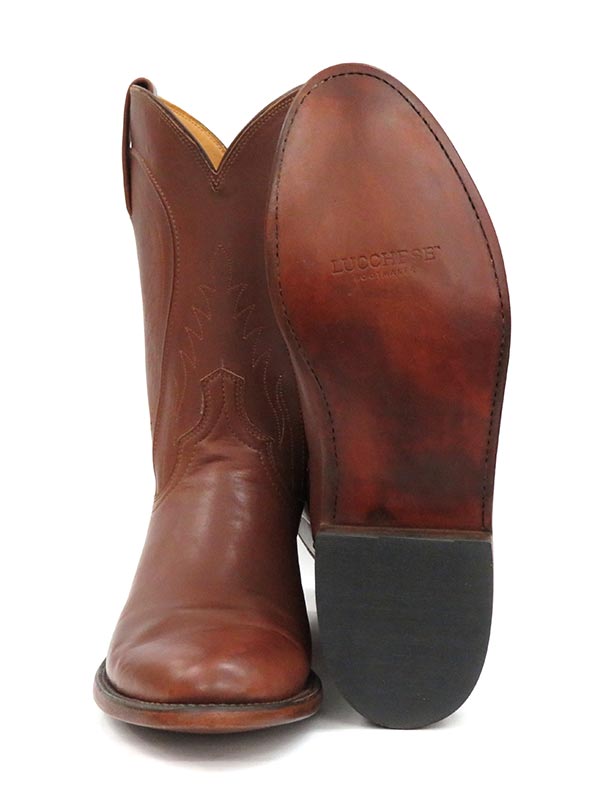 Lucchese HL3504.RR Men's Heritage Boots - Ranchhand Tan Burnished Leather Cowboy Boots for Western Riding & Country Fashion