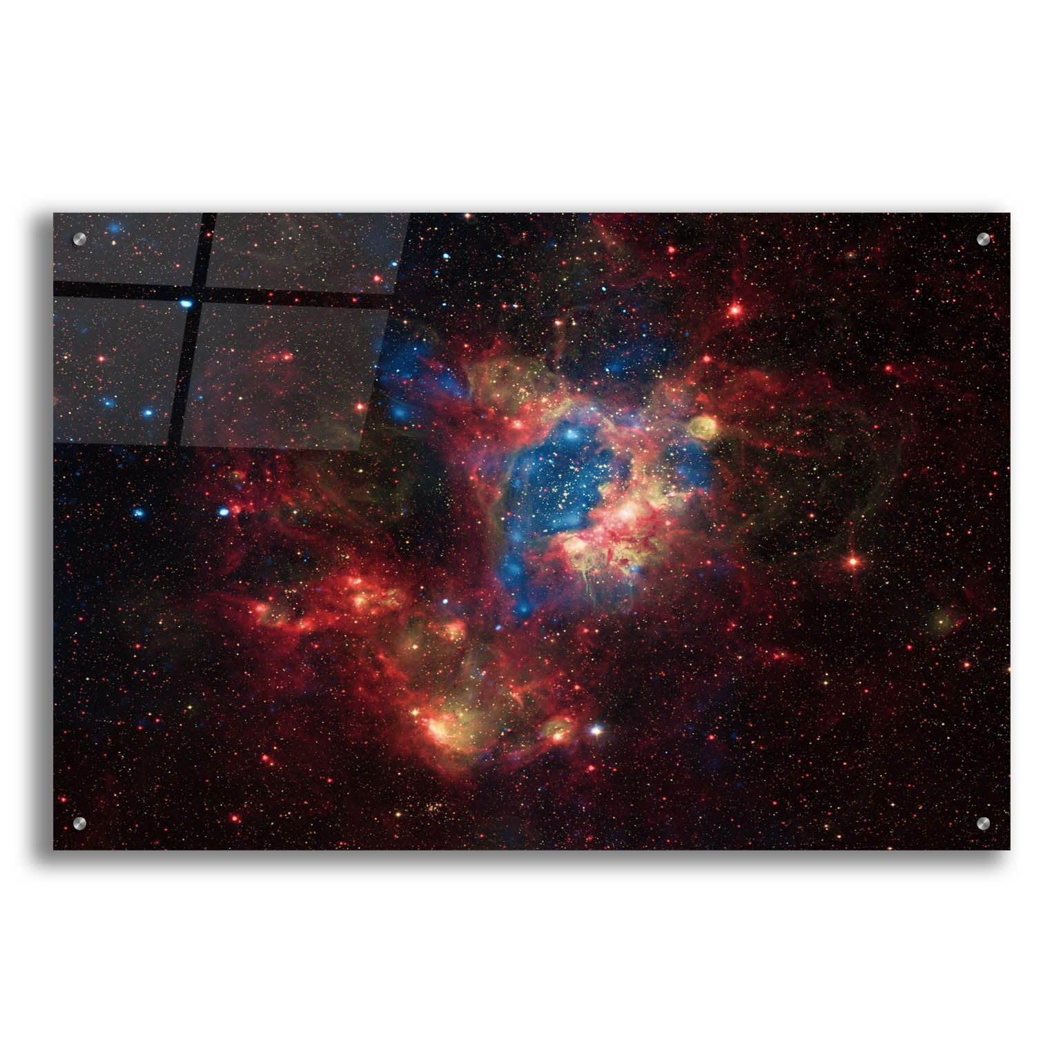 NGC 1929 Superbubble Space Art Print - 36x24 Inch Galaxy Wall Decor - High-Quality Acrylic Glass Canvas for Living Room, Bedroom & Office