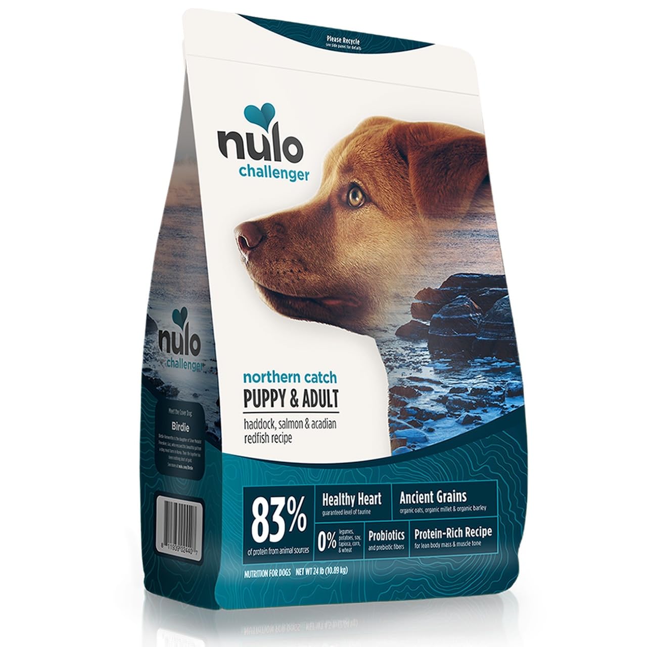Nulo Northern Catch Puppy & Adult Dry Dog Food - 24lb Bag | High Protein Grain-Free Recipe for All Life Stages | Perfect for Active Dogs & Outdoor Adventures