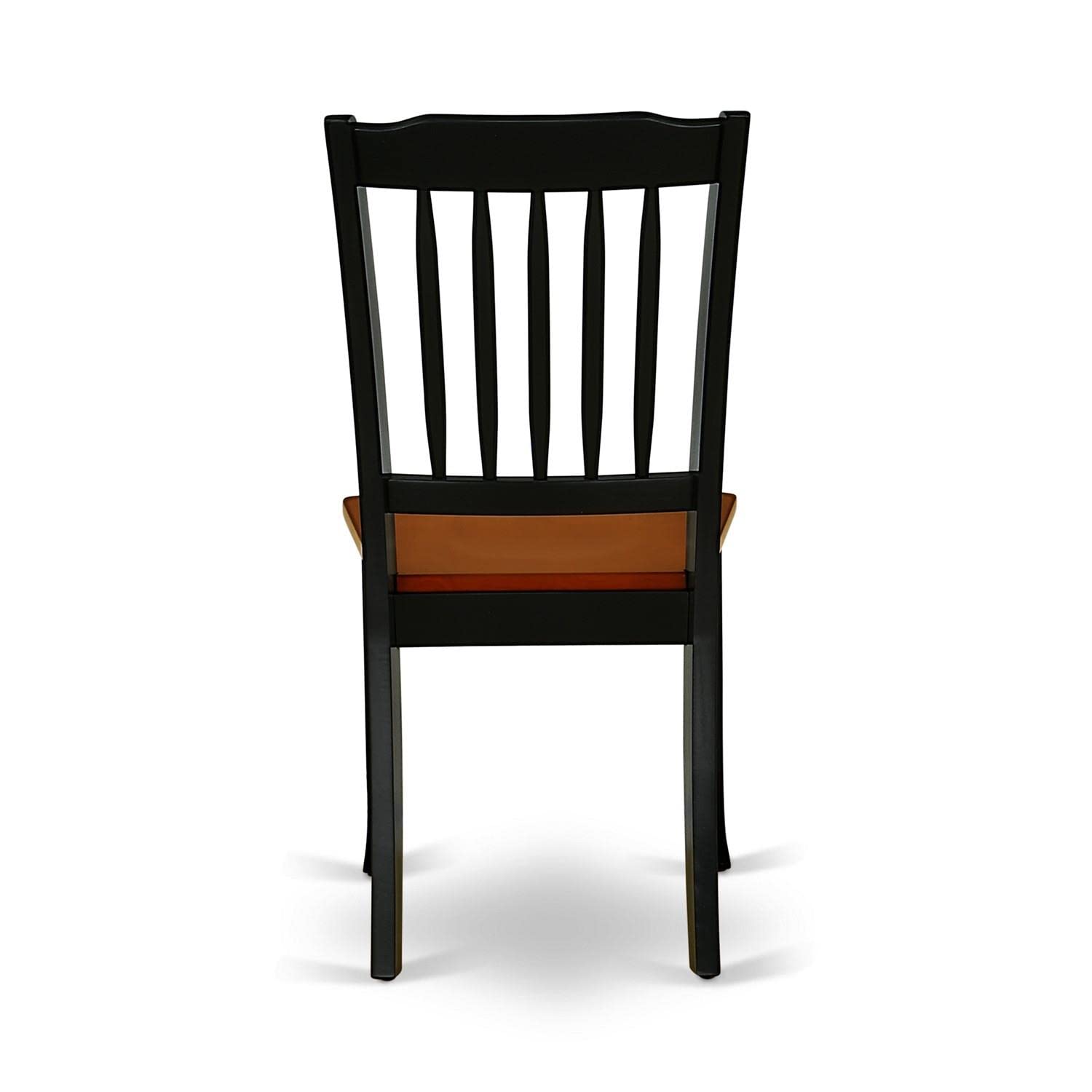 East West Furniture DAC-BCH-W Danbury Dining Room Chairs - Set of 2 Solid Wood Slat Back Chairs in Black & Cherry - Perfect for Kitchen, Dining Room, and Home Decor