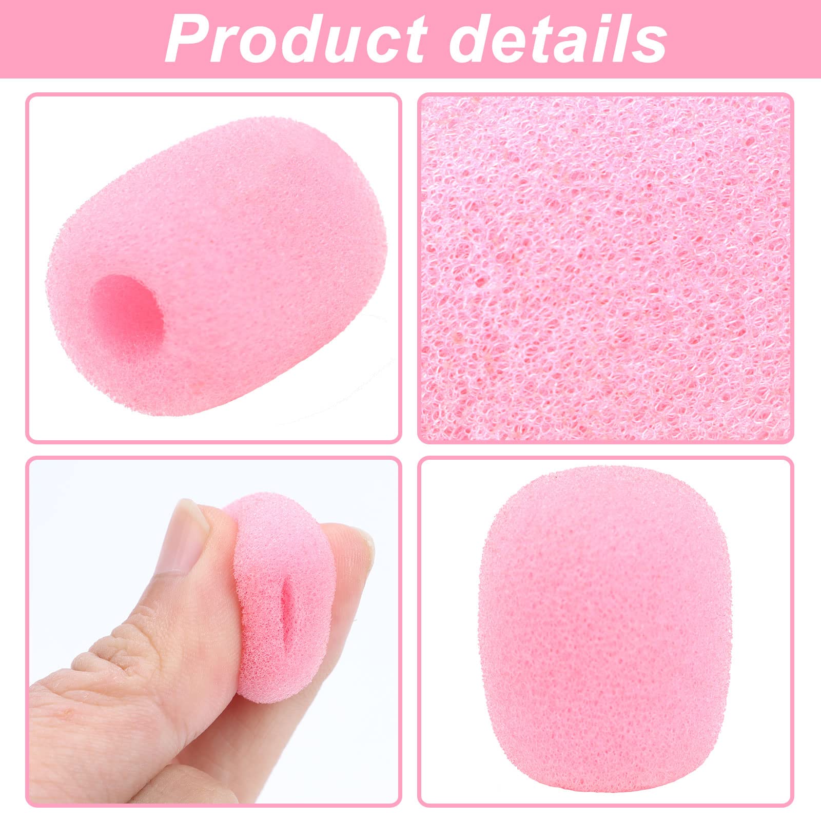 50 Pack Pink Mini Lavalier Microphone Windscreen - Foam Sponge Covers for Headset Microphones, Noise Reduction & Clear Audio - Perfect for Podcasting, Interviews, YouTube Videos & Live Streaming