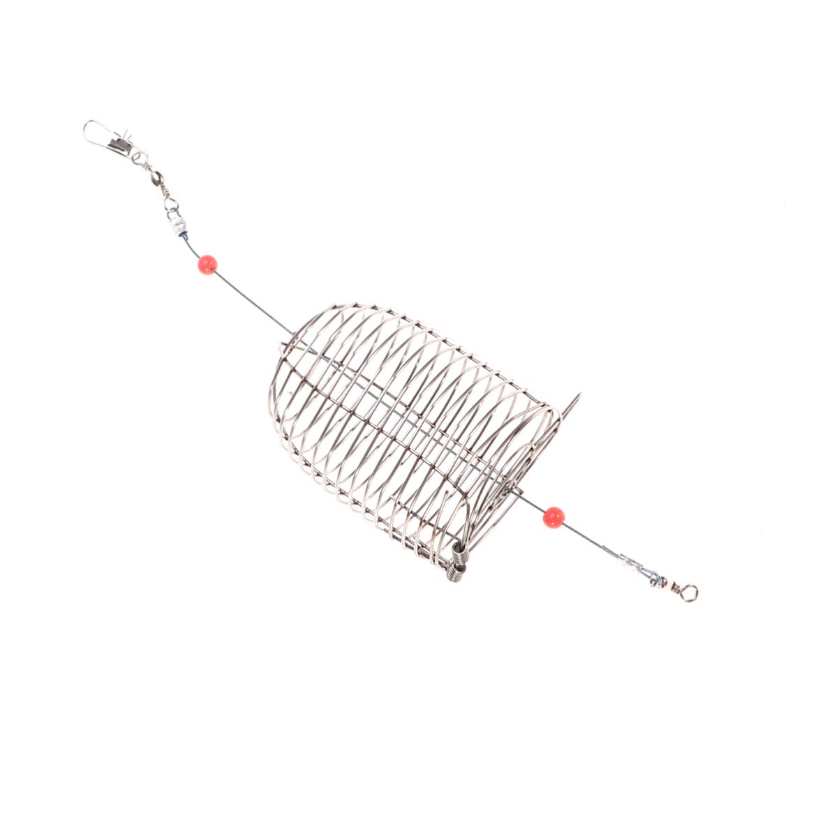 BESPORTBLE 6PCS Stainless Steel Fishing Bait Cages - Durable Lure Cage Bait Feeder Holder for Freshwater & Saltwater Fishing Tackle (Red) - Perfect for Bass, Trout, and Catfish Angling