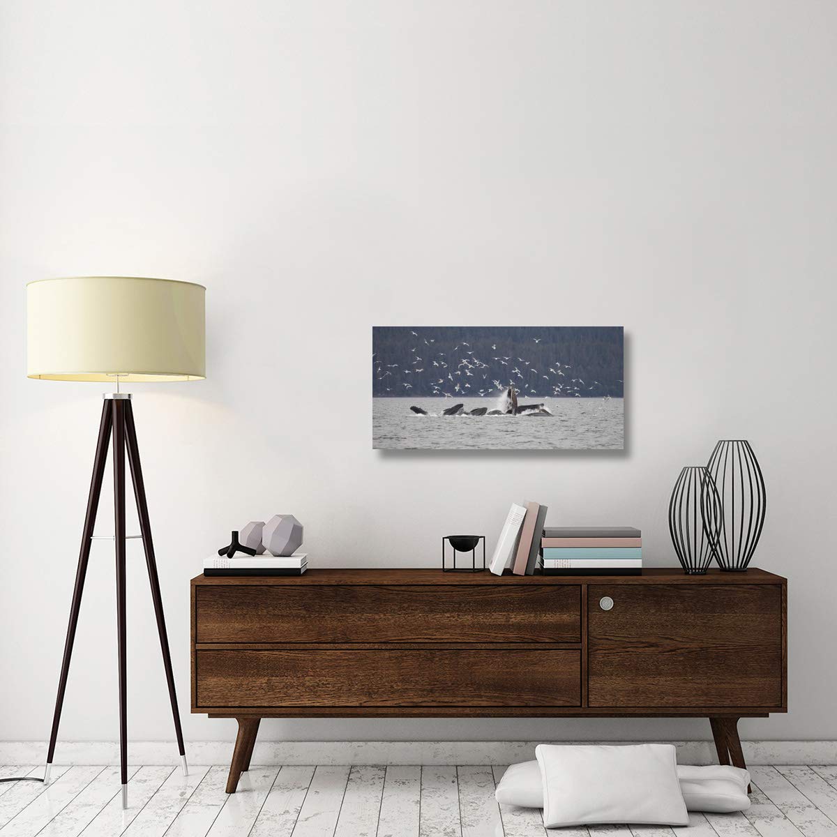 Stunning Humpback Whale Bubble Net Feeding Canvas Art - 36
