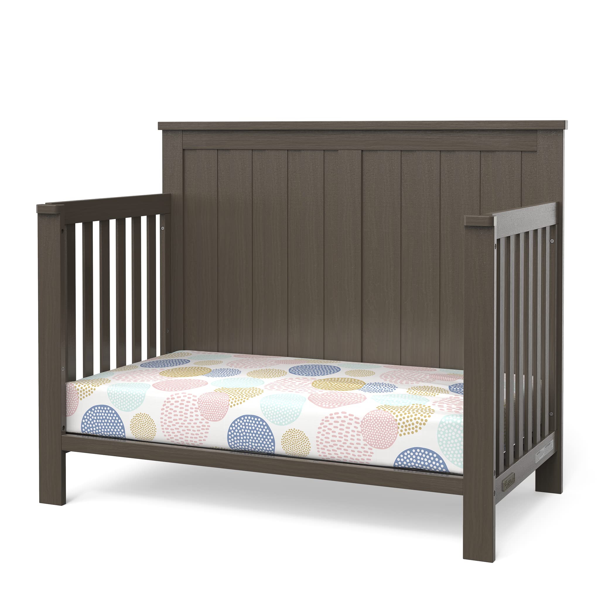 Child Craft Calder 4-in-1 Convertible Crib - Converts to Day Bed, Toddler Bed & Full Size Bed | 3 Adjustable Mattress Heights | Non-Toxic & Baby-Safe Finish (Brushed Truffle) | Perfect for Nursery, Bedroom & Growing Toddlers