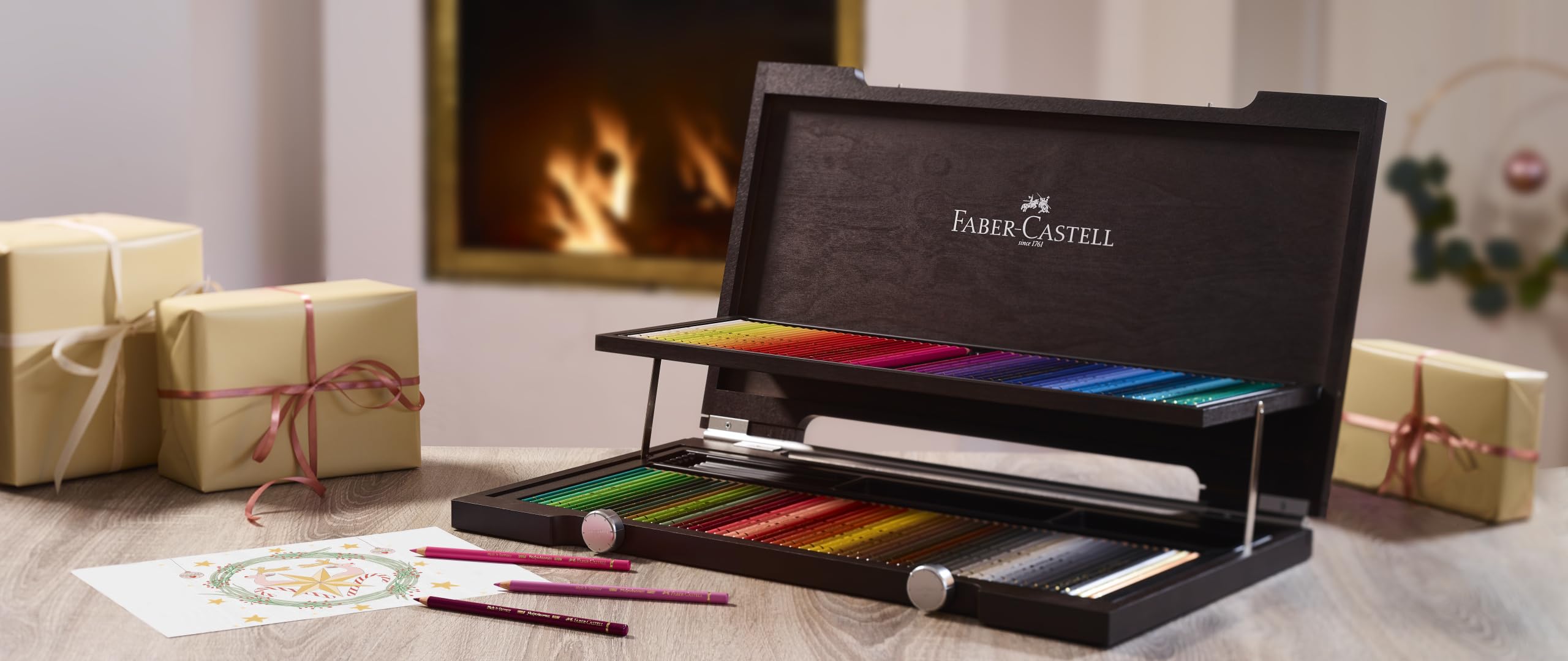 Faber-Castell Polychromos 120 Premium Colored Pencil Set in Wooden Case - Professional Artist Drawing & Sketching Supplies for Adult Coloring, Illustration & Fine Art