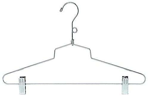 50 Pack Chrome Metal Hangers for Dresses, Shirts, Pants & Suits - 16