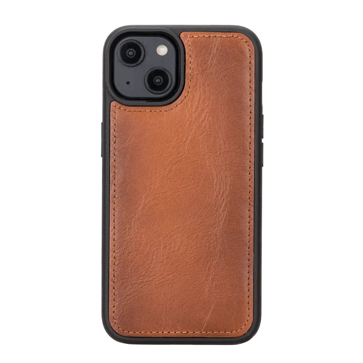 Premium Burnished Tan Leather Wallet Case for iPhone 14 - Slim Protective Cover with Card Slots | Perfect for Everyday Use, Travel & Business (iPhone 14 Case)