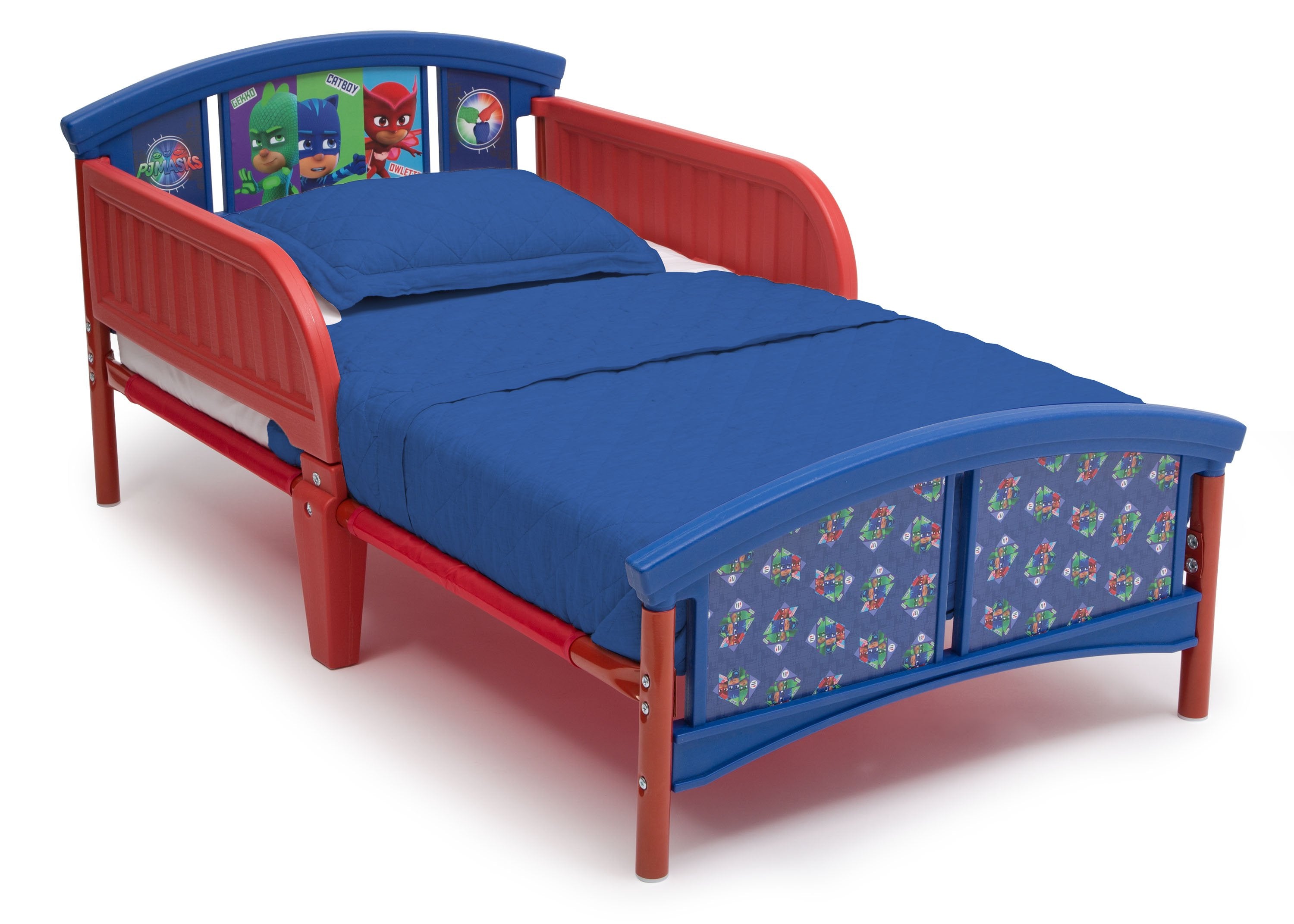 PJ Masks Plastic Toddler Bed for Kids - Lightweight, Durable & Safe Children's Bed with Superhero Design - Perfect for Nursery, Bedroom or Playroom Decor