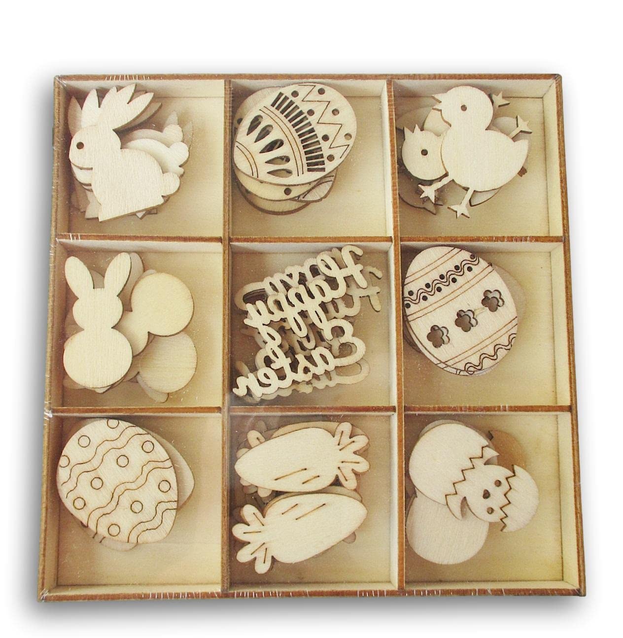 Mini Laser Cut Wood Easter Decor - 60pcs 1.5