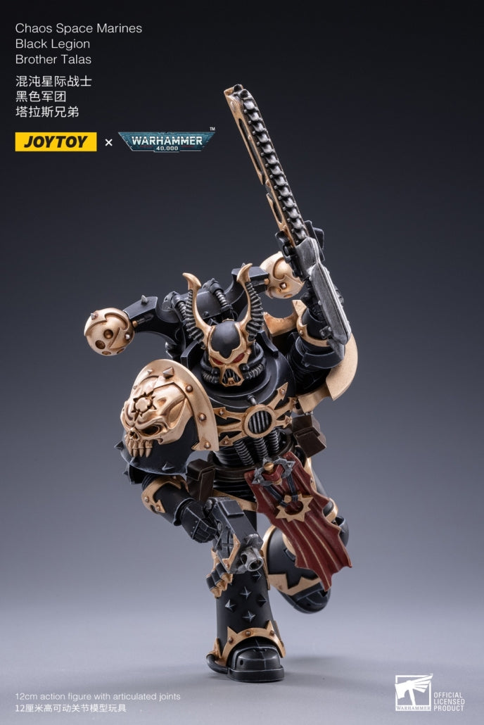 1/18 JOYTOY Warhammer 40K Chaos Space Marines Black Legion Action Figure - Chaos Brother Talas Collectible Model for Display & Gaming Scenes