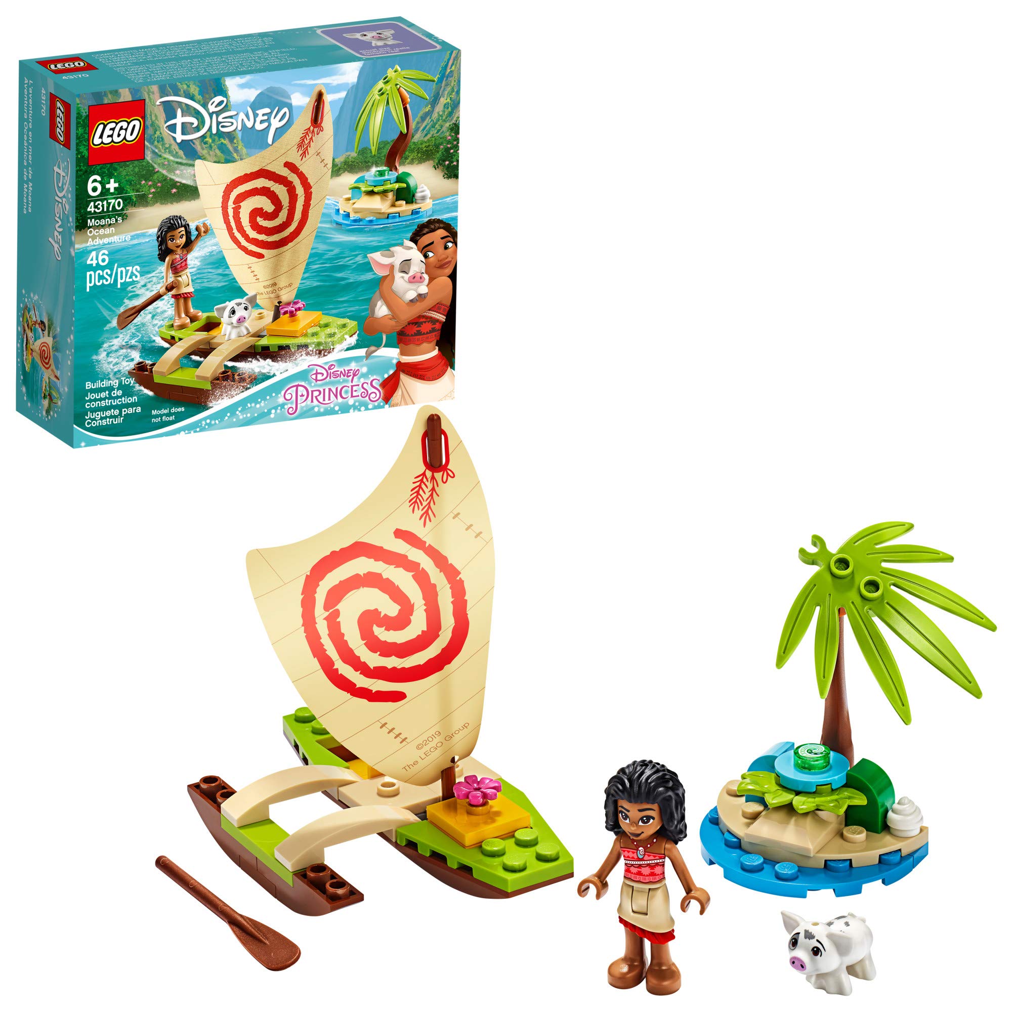 LEGO Disney Moana’s Ocean Adventure 43170 Building Blocks Set - 46 Piece Creative Construction Toy for Kids (New 2020) | Great Gift for Birthday, Christmas & Pretend Play