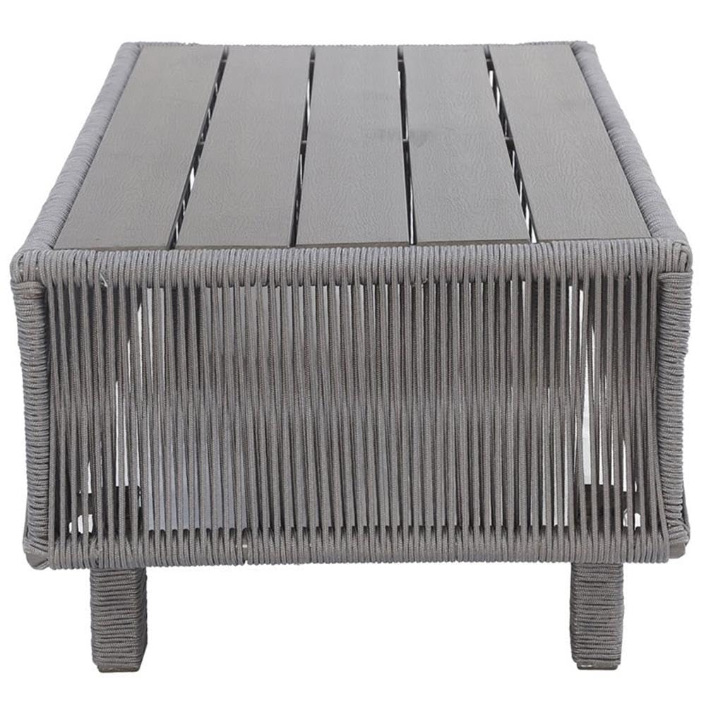 Teva Furniture Cancun Dark Gray Aluminum Frame Coffee Table - Modern Living Room Centerpiece for Home & Office Decor