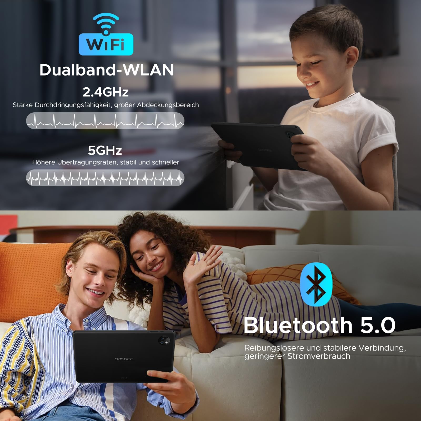 DOOGEE T10W 10 Inch Android 14 Tablet with Keyboard, 9GB RAM 128GB ROM (Expandable to 1TB), HD Touchscreen, 8000mAh Battery - WiFi, GPS, BT 5.0, LTE, OTG - Includes Stylus - Perfect for Work, Study & Entertainment