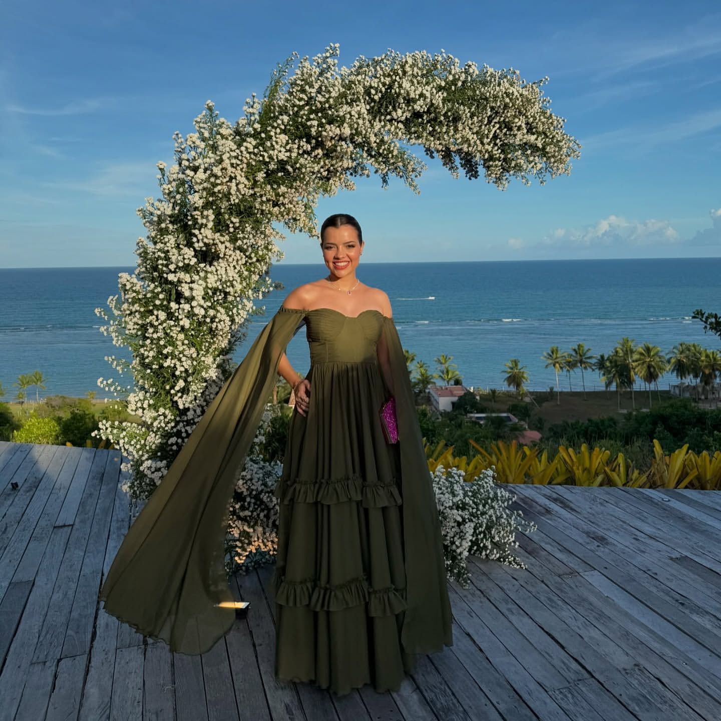 Elegant Dark Green A-Line Chiffon Formal Dress for Wedding Guest - Perfect for Evening Parties, Bridesmaid, and Special Occasions