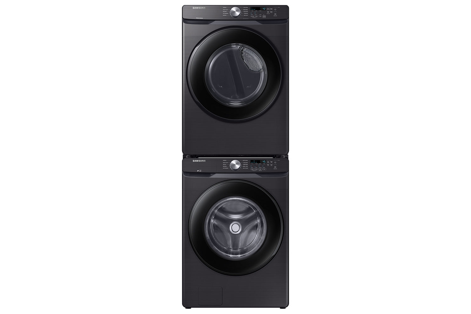 Samsung 5.2 cu. ft. Black Stainless Steel Front Load Washer & 7.5 cu. ft. Electric Dryer Set (WF45T6000AV/A5 & DVE45T6005V/AC) - Perfect for Laundry Rooms & Modern Homes