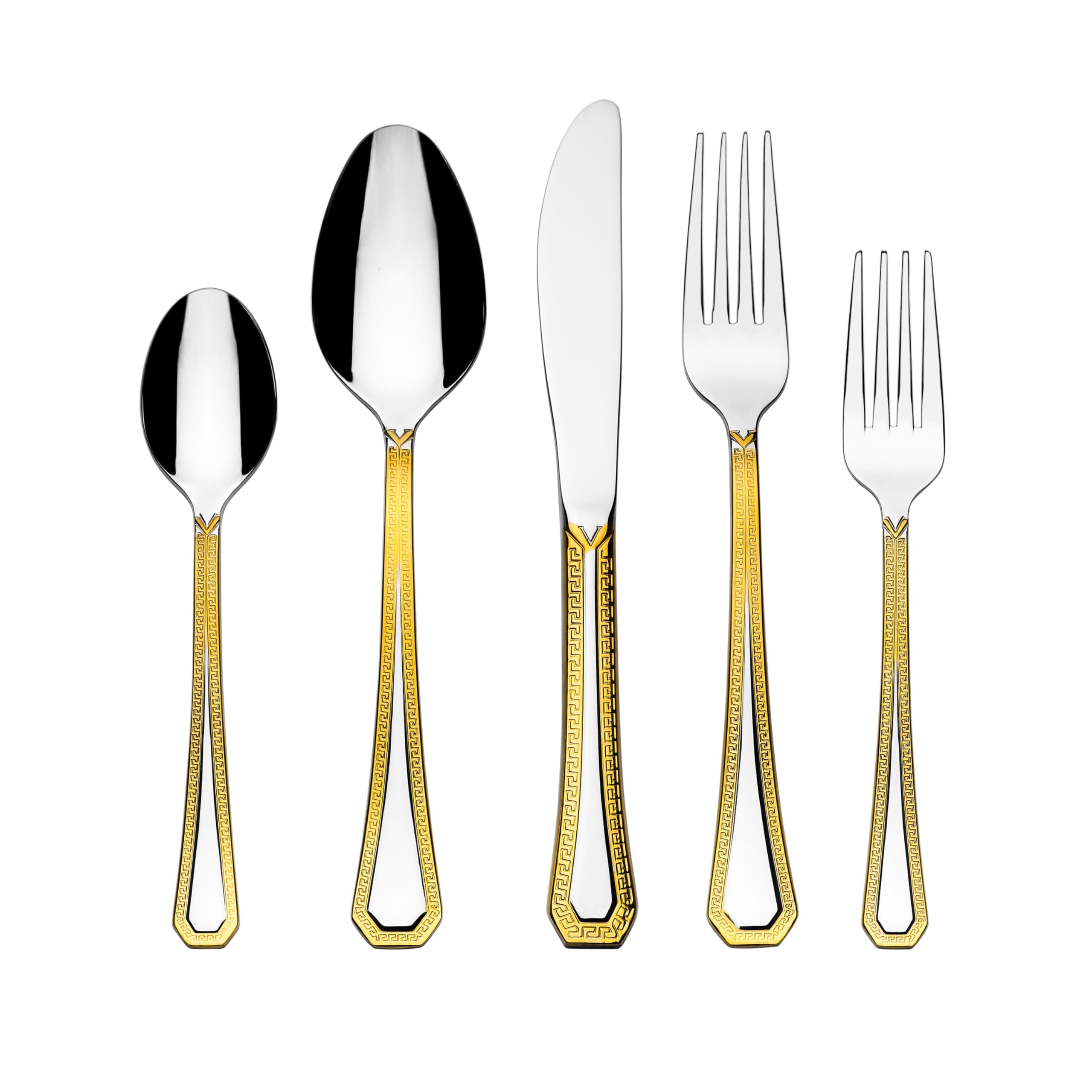 75-Piece Luxury Gold Flatware Set for 12 with Wooden Storage Case - 24K Gold Plated Premium Dining Cutlery, 18/10 Surgical Stainless Steel Silverware - Perfect for Weddings, Dinner Parties & Holiday Entertaining