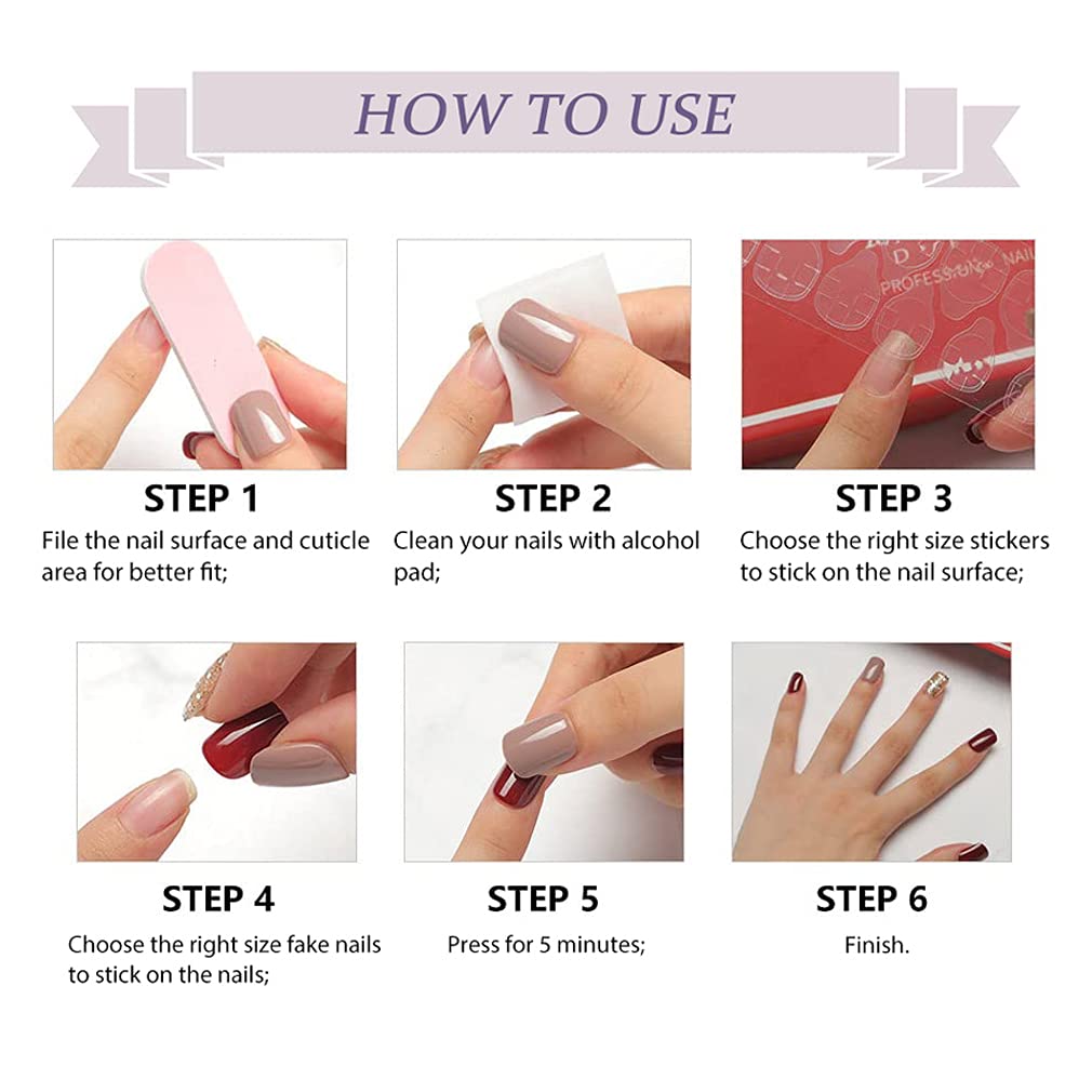 BABALAL Glossy Press on Nails - Long Ballerina Full Cover Tips with Swirl UV Gel Design, Abstract Nail Art for Women & Girls | Perfect for Parties, Weddings, and Special Occasions