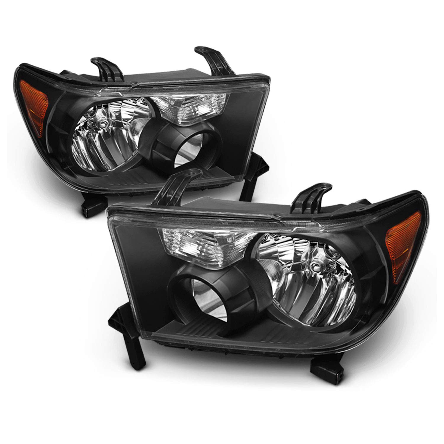 AKKON Black LED Headlights & Tail Lights for 2007-2013 Toyota Tundra - Direct Replacement Pair (Left+Right) - Upgrade Your Truck's Style & Night Visibility for Safer Driving