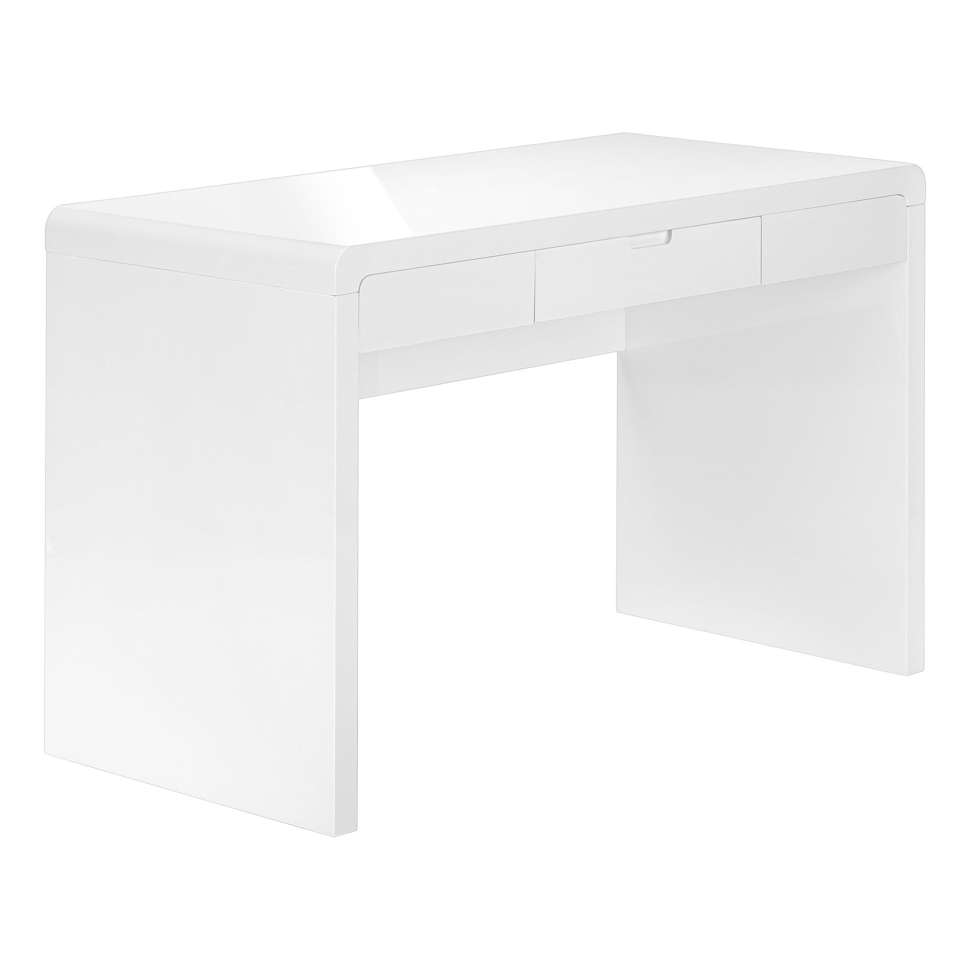 48L Modern Computer Desk with Storage Drawer - High Glossy White Finish - Perfect for Home Office, Gaming Setup & Small Spaces