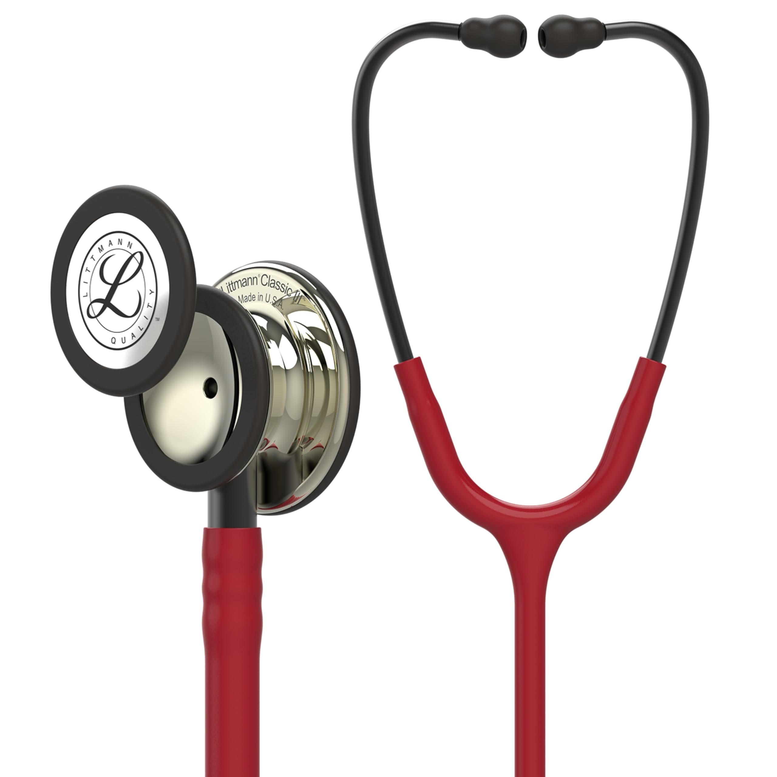 3M Littmann Classic III Monitoring Stethoscope - 5864 Model with 2X Louder Sound*, Lightweight Design**, Champagne-Finish Stainless Steel Chestpiece - 27