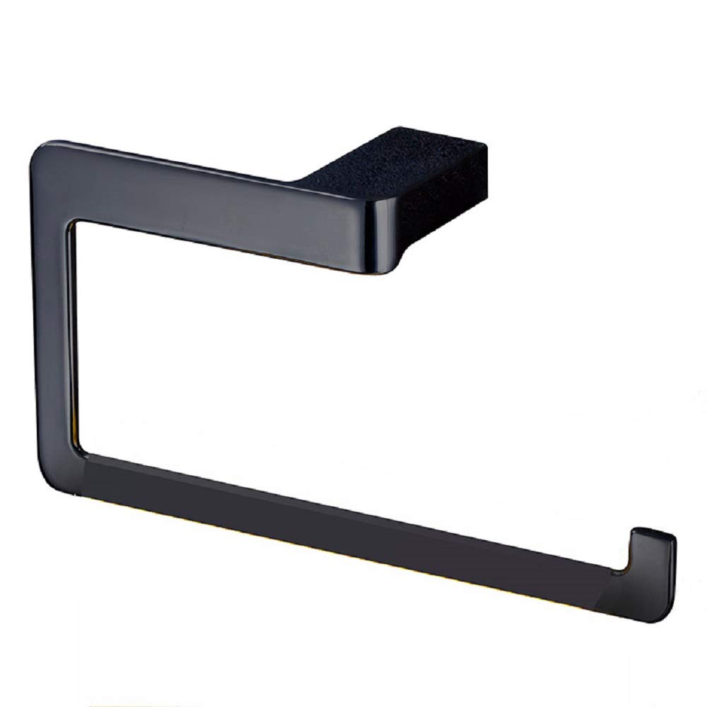 Yass Matte Black Towel Ring Holder Bar Rack - Bathroom Organizer & Accessories for Stylish Home Decor | Perfect for Bathrooms, Spas, and Guest Rooms