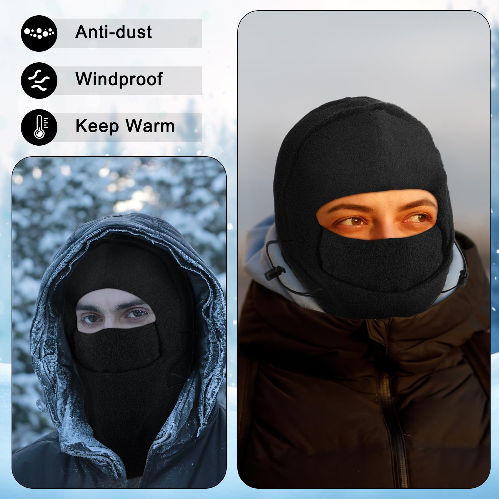 Frienda 8 Pack Balaclava Ski Mask for Men & Women - Windproof Winter Face Cover, Adjustable Warm Fleece Lining for Skiing, Snowboarding, Motorcycling & Outdoor Activities