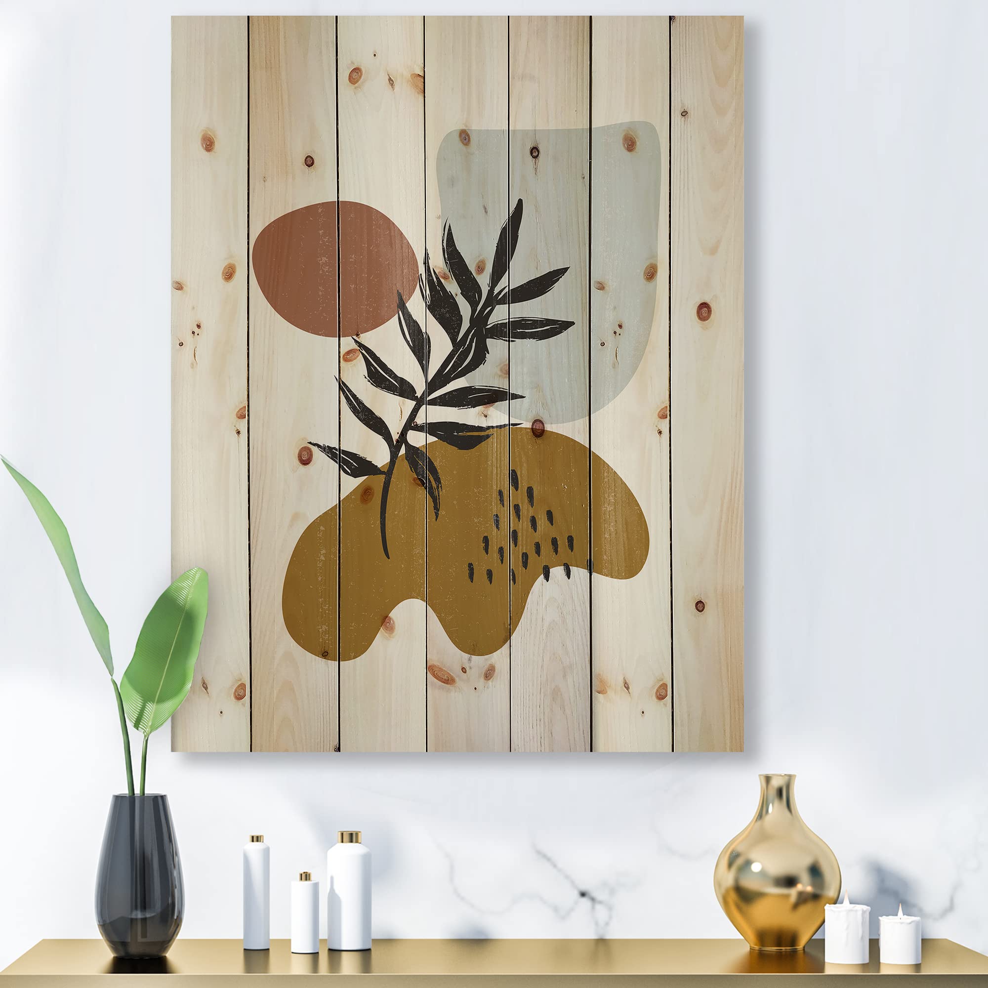 Modern Leaf Wood Wall Art - Botanical Decor for Living Room & Bedroom