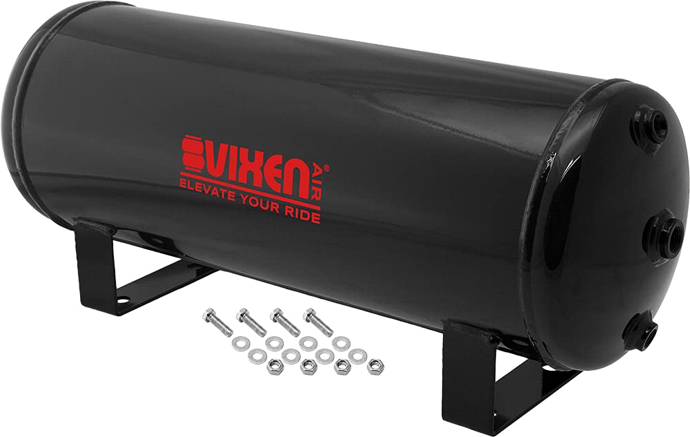 Vixen Air 3 Gallon (12 Liter) 7 Ports Heavy Duty Air Tank for Suspension, Air Ride, Train Horns - 200 PSI VXT3100 - Perfect for Trucks, SUVs, and Off-Road Vehicles