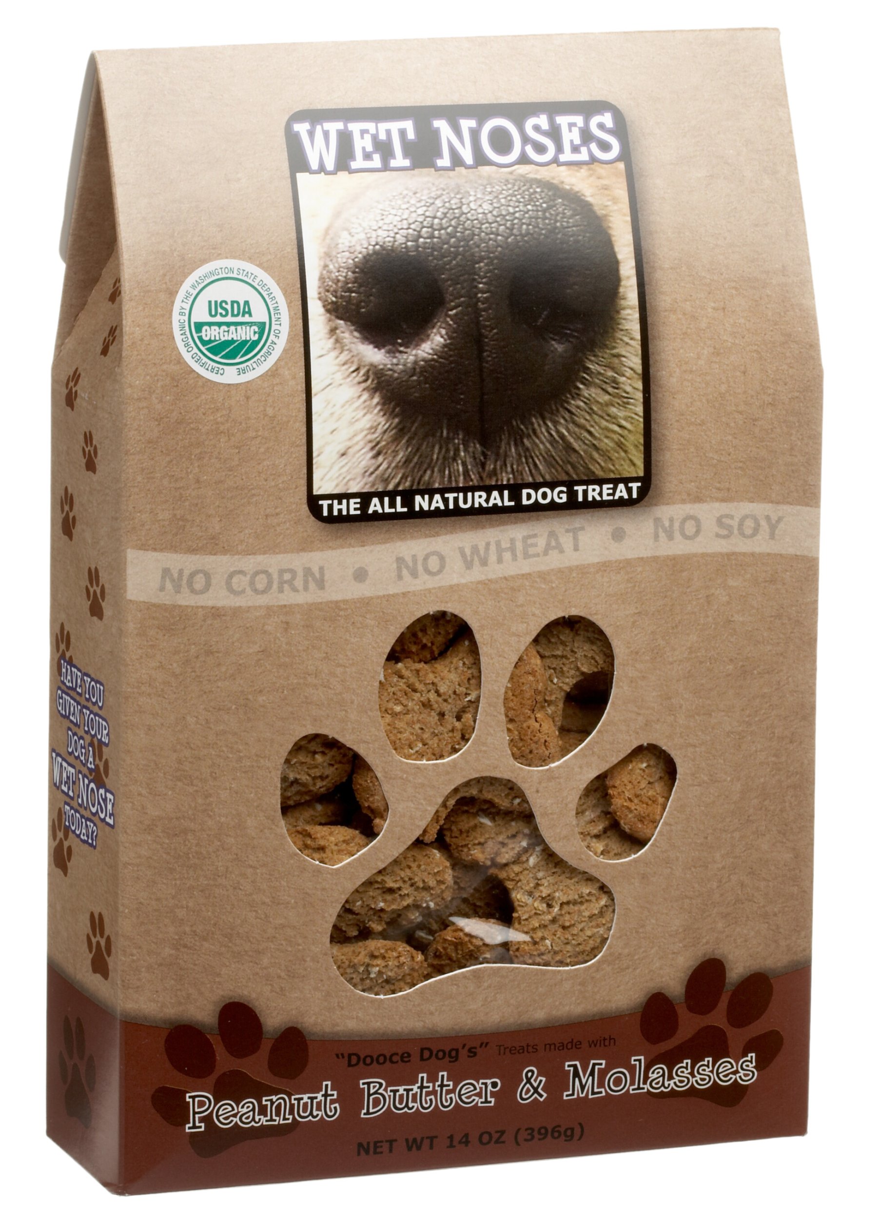 Organic Peanut Butter & Molasses Dog Treats, 14-Ounce (Pack of 3) - All-Natural Chews for Training, Rewards & Dental Health