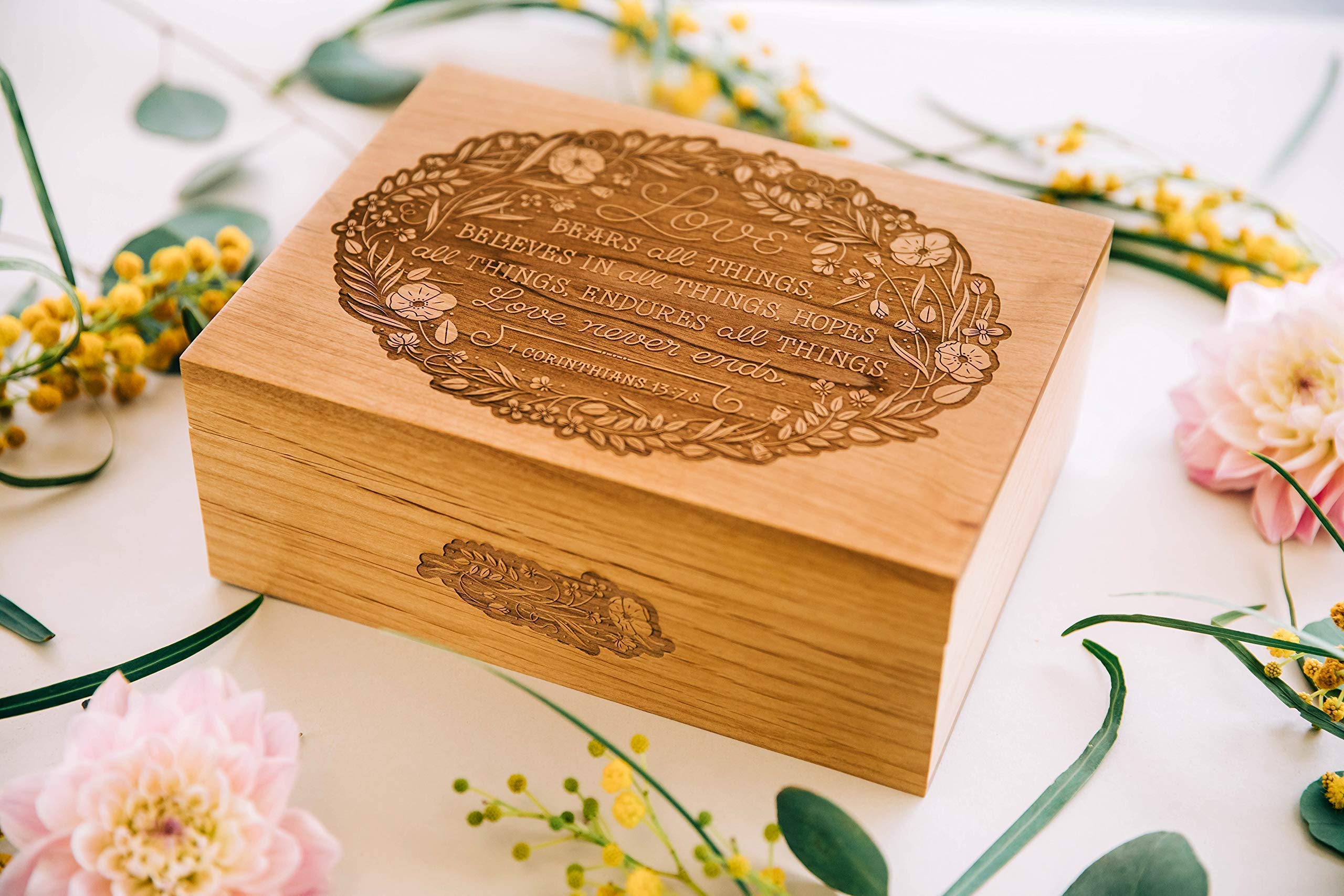 Personalized Wooden Keepsake Box for Couples - Wedding Anniversary Gift, Jewelry Storage & Memory Box for Him/Her (Made in USA) | Perfect for Romantic Gifts, Wedding Favors & Cherished Momentos