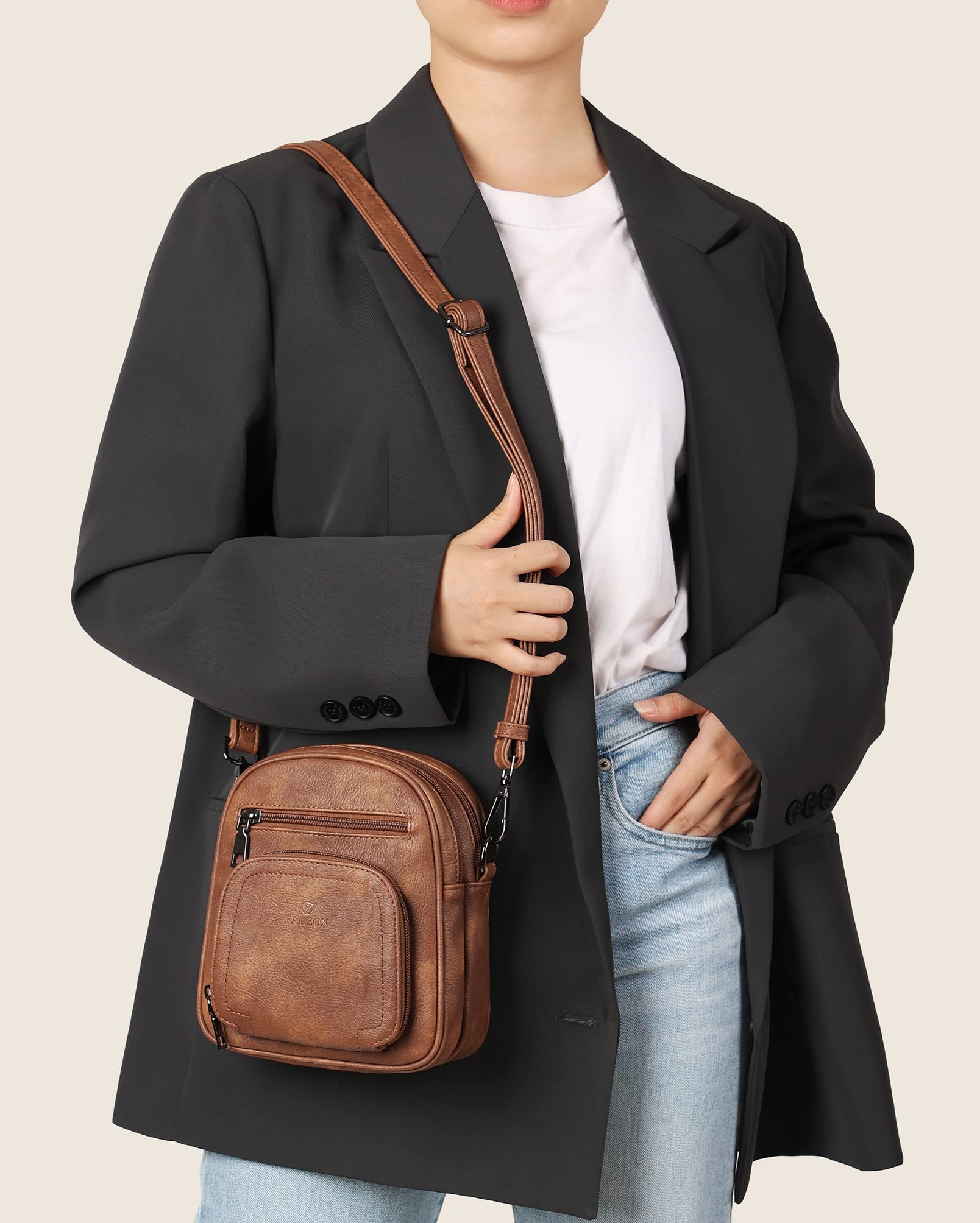 FADEON Mini Crossbody Bag for Women - Small Shoulder Purse with Card Slot, Stylish & Lightweight Designer Handbag for Daily Use, Travel, Shopping, and Outings