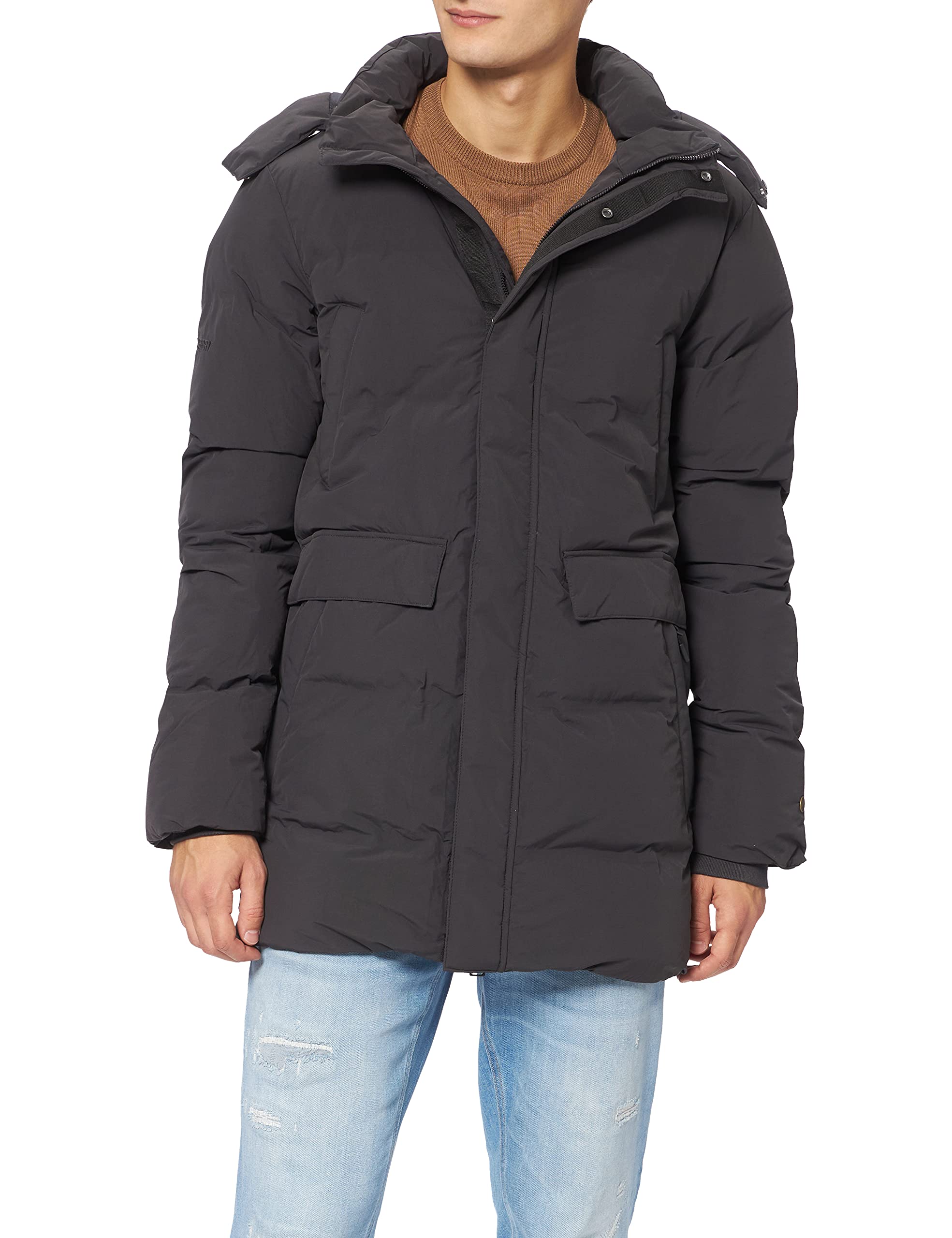 Superdry Men's Heavyweight Puffer Jacket - Waterproof Winter Coat, Loose Fit Train Coat with Durable Water Repellent Technology | Outdoor Activities, Urban Commuting & Cold Weather Protection