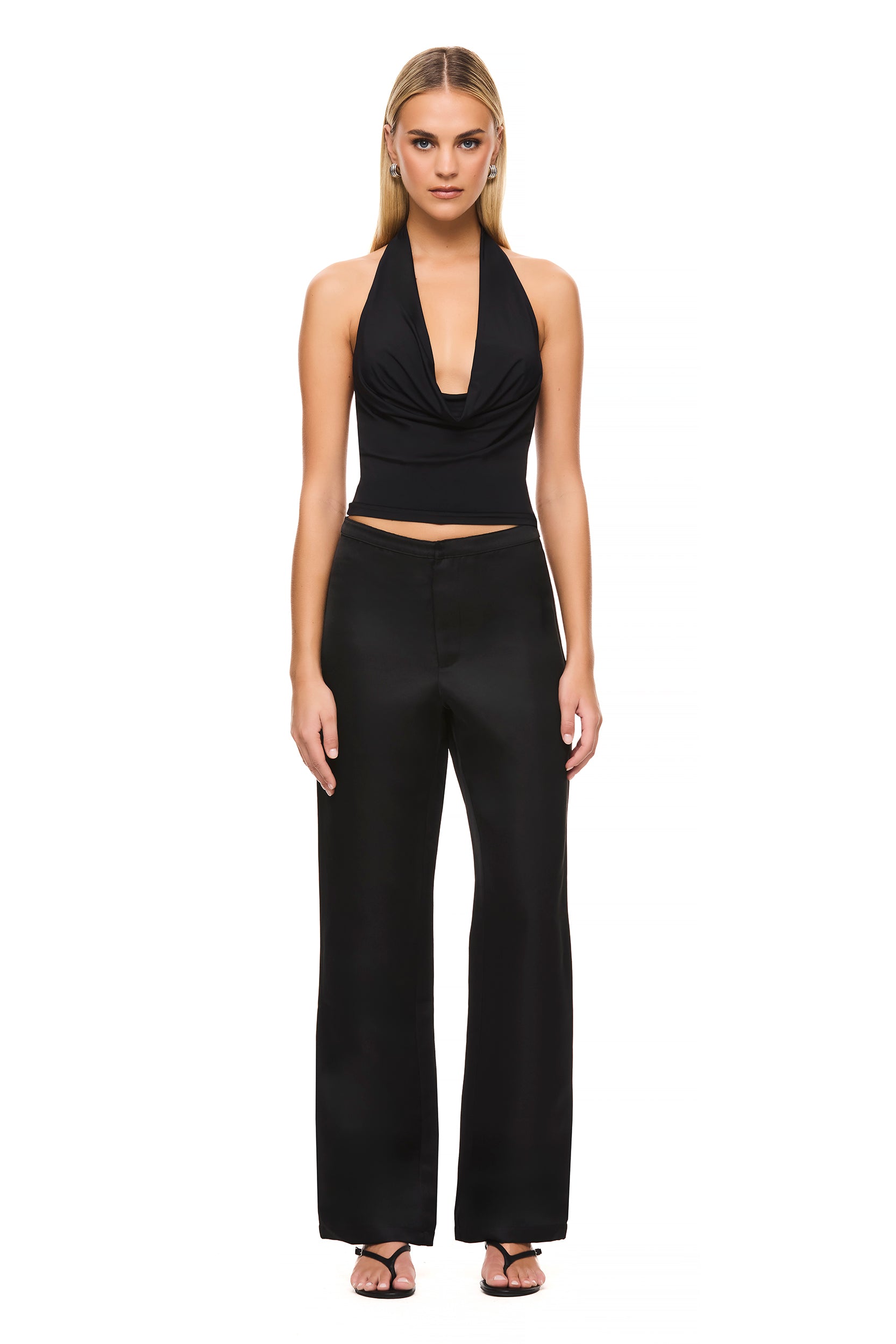 Brodie Black Pants for Women - High Waisted Slim Fit Trousers for Work, Office & Casual Wear | Comfortable Stretch Fabric for Everyday Style