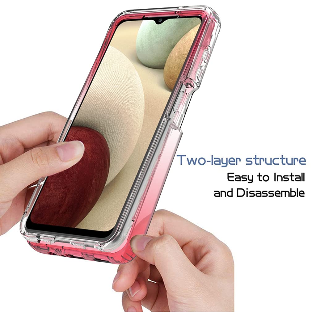 Samsung Galaxy A12 5G Phone Case for Women - Shockproof Clear TPU Full Body Protective Cover with Soft Flexible Design (Red) | Perfect for Everyday Use, Work & Travel Protection