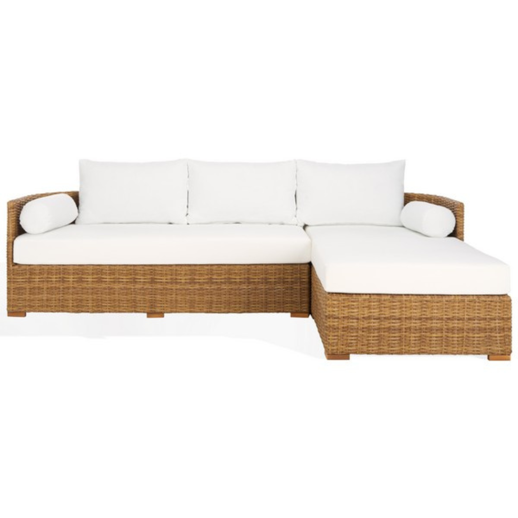Anguilla Outdoor Chaise Sectional - Waterproof Wicker Patio Furniture Set with Cushions, 3-Piece Modern Rattan Sofa for Backyard, Poolside & Garden Relaxation