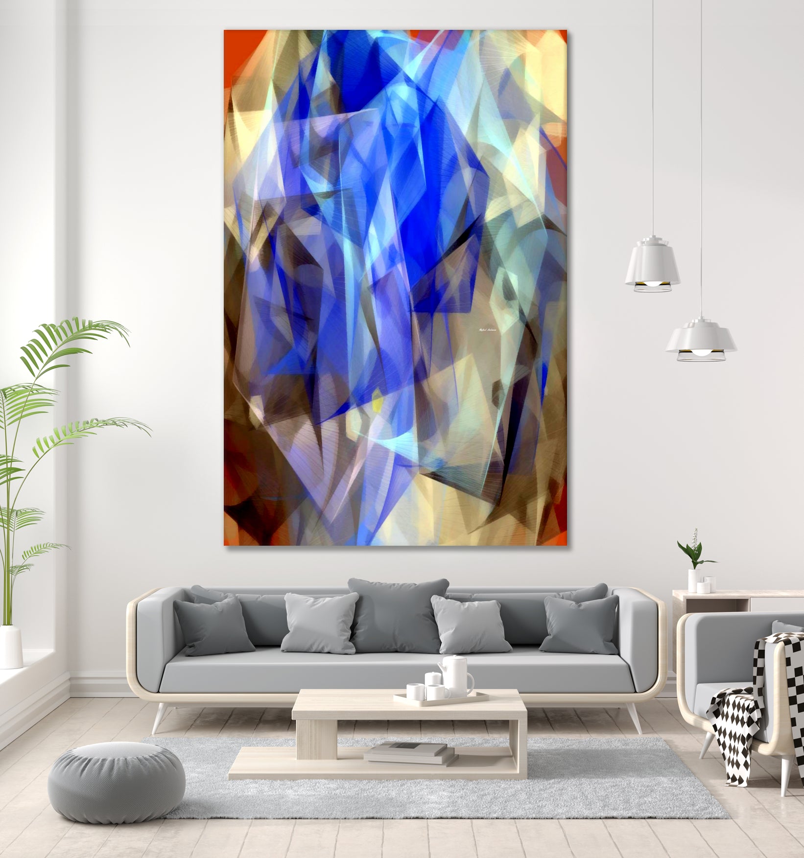 Abstract 3395 - Modern Abstract Wall Art Canvas Painting for Home & Office Decor | Perfect for Living Room, Bedroom, and Workspace Decoration