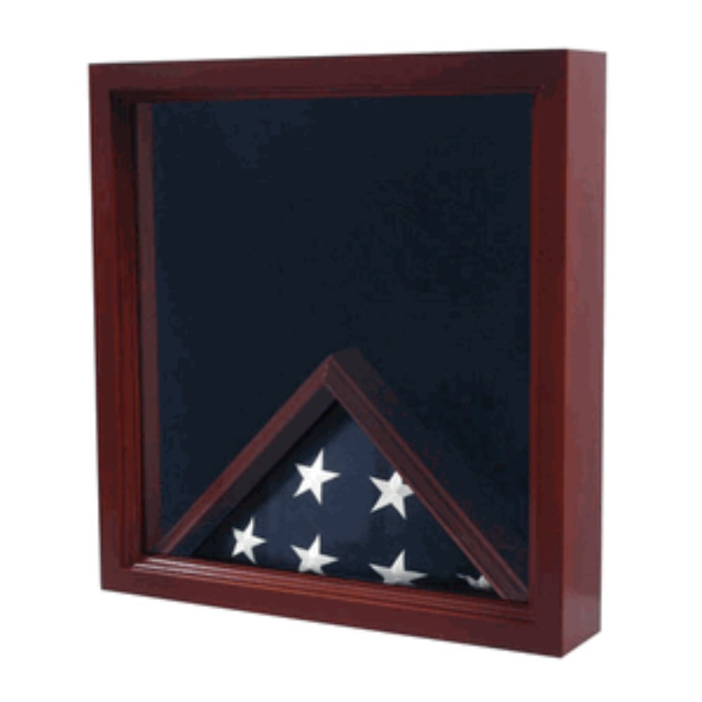 Premium Casket Flag Display Case with Medal Holder - American Flag and Military Medals Shadow Box for Veterans, Memorials & Home Decor