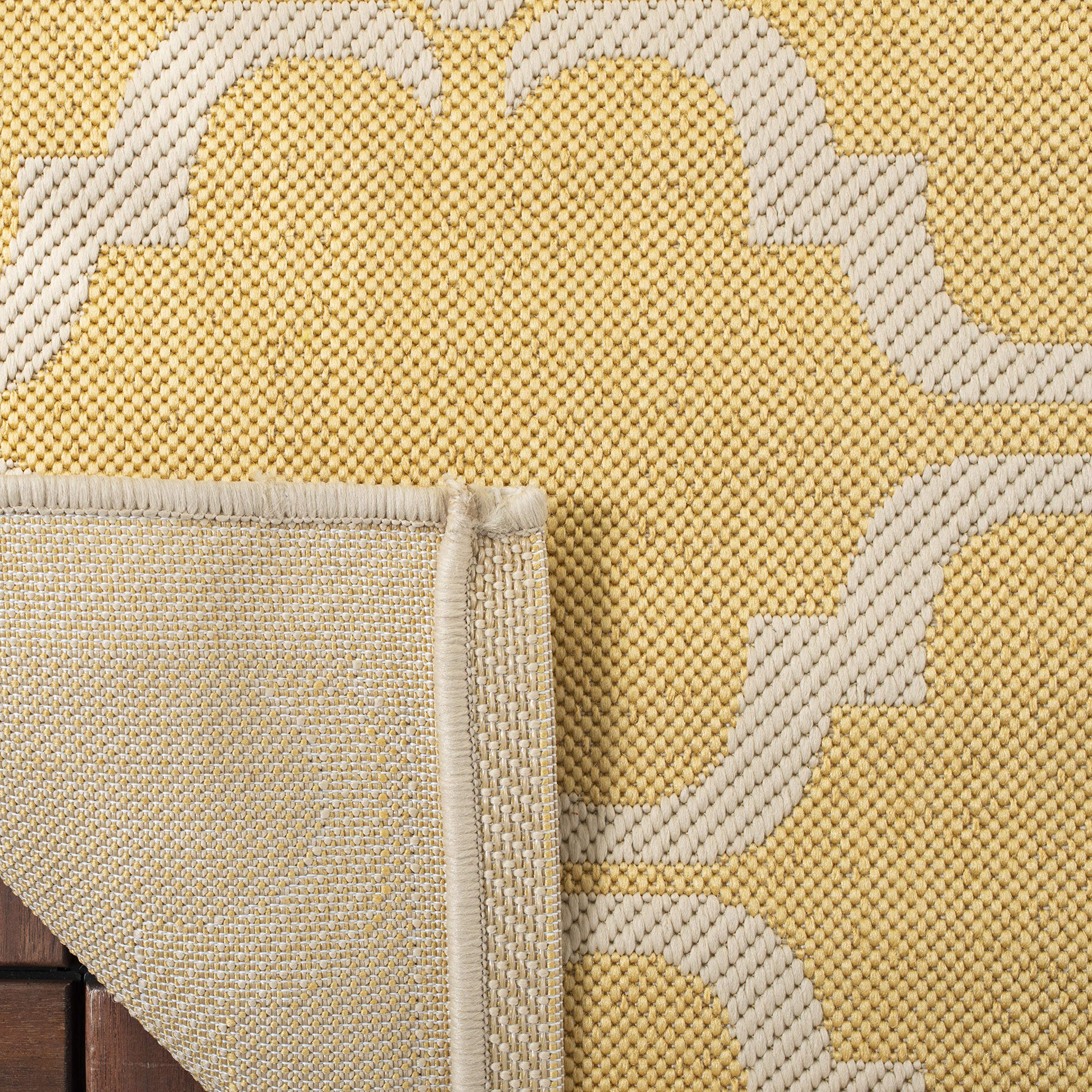 SAFAVIEH Courtyard Collection 9' x 12' Yellow & Beige Trellis Design Non-Shedding Easy Care Indoor Outdoor Washable Area Rug - Perfect for Patio, Backyard, Mudroom, Living Room & Bedroom (CY6009-316)