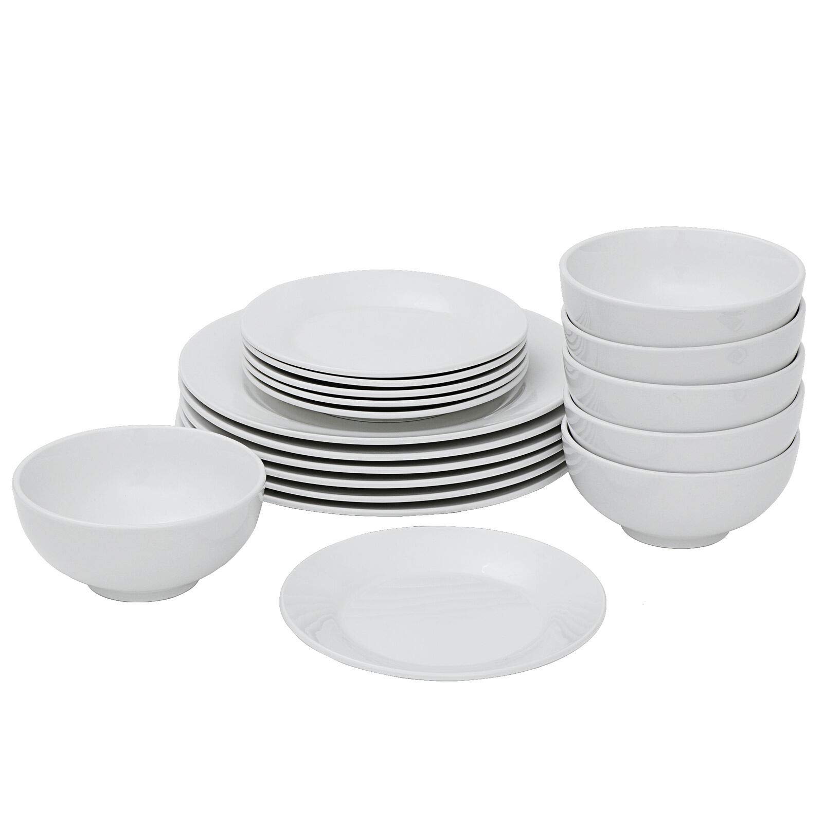 Premium 18-Piece Dinnerware Set - Plates, Bowls & Kitchen Essentials for Home, Restaurant & Daily Use | Durable Porcelain Dish Set for Family Dining, Entertaining & Everyday Meals