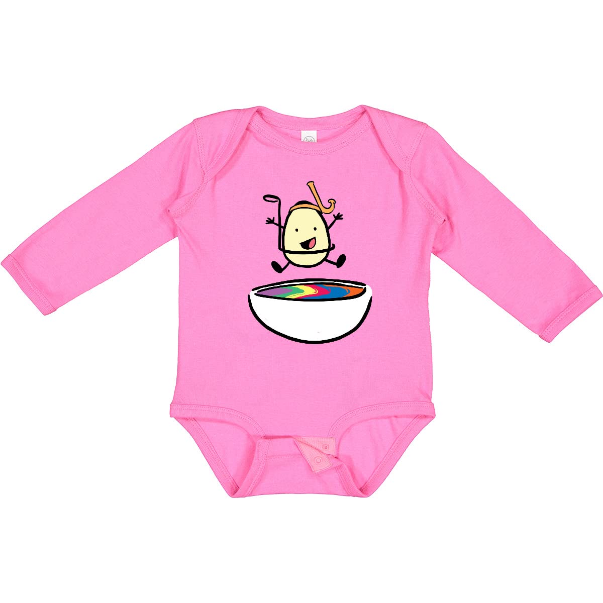 Easter Egg Jumping Into the Dye with Snorkel Baby Bodysuit - Adorable Long Sleeve Creeper for Boys & Girls - Perfect for Easter Photos, Holiday Outfits & Spring Celebrations