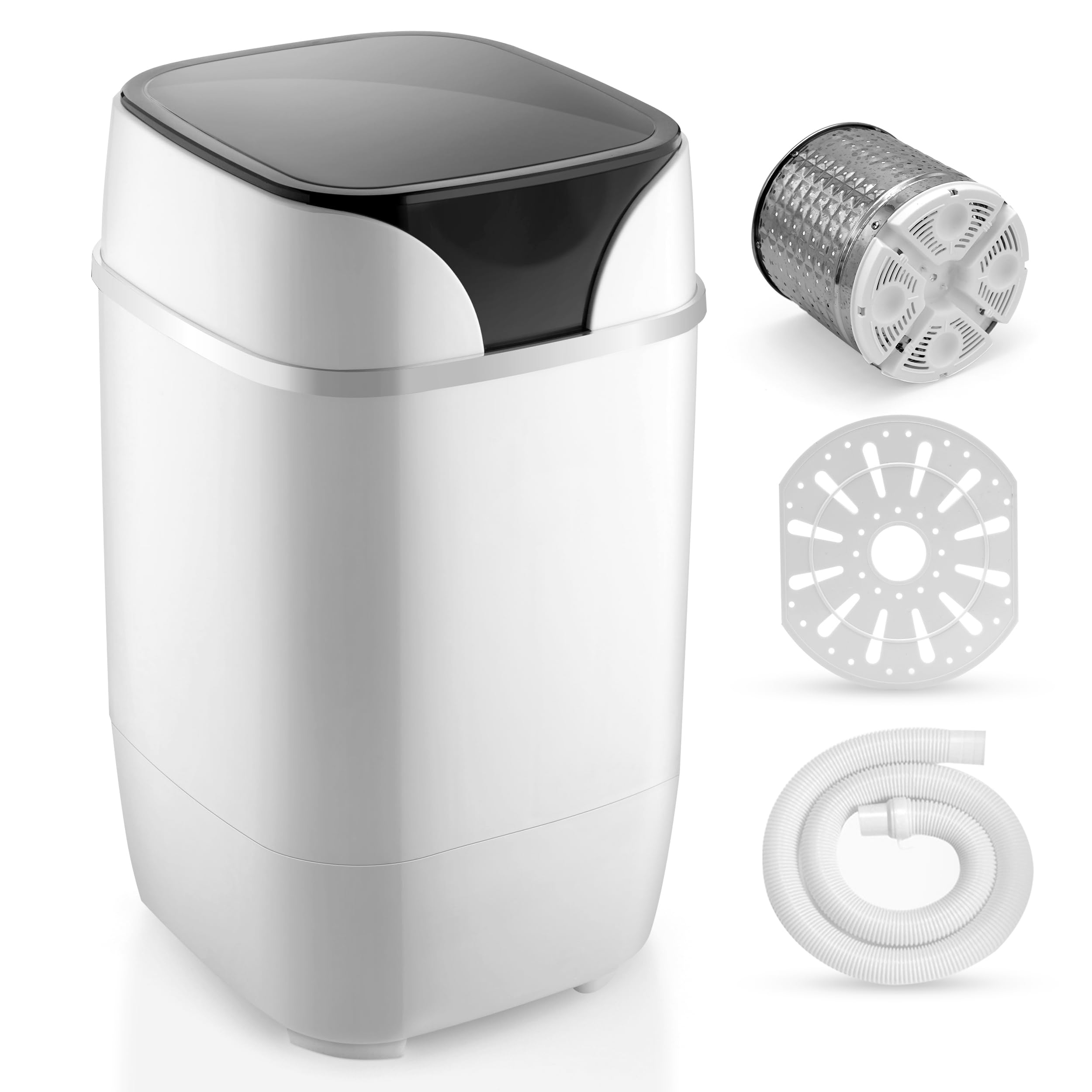 **SereneLife PUCWM200 Portable Full-Automatic Compact Washing Machine with Multiple Wash Programs - Perfect for RV, Dorm, Apartment & Small Spaces (White) - Ideal for Travel, Camping & Tiny Homes**
