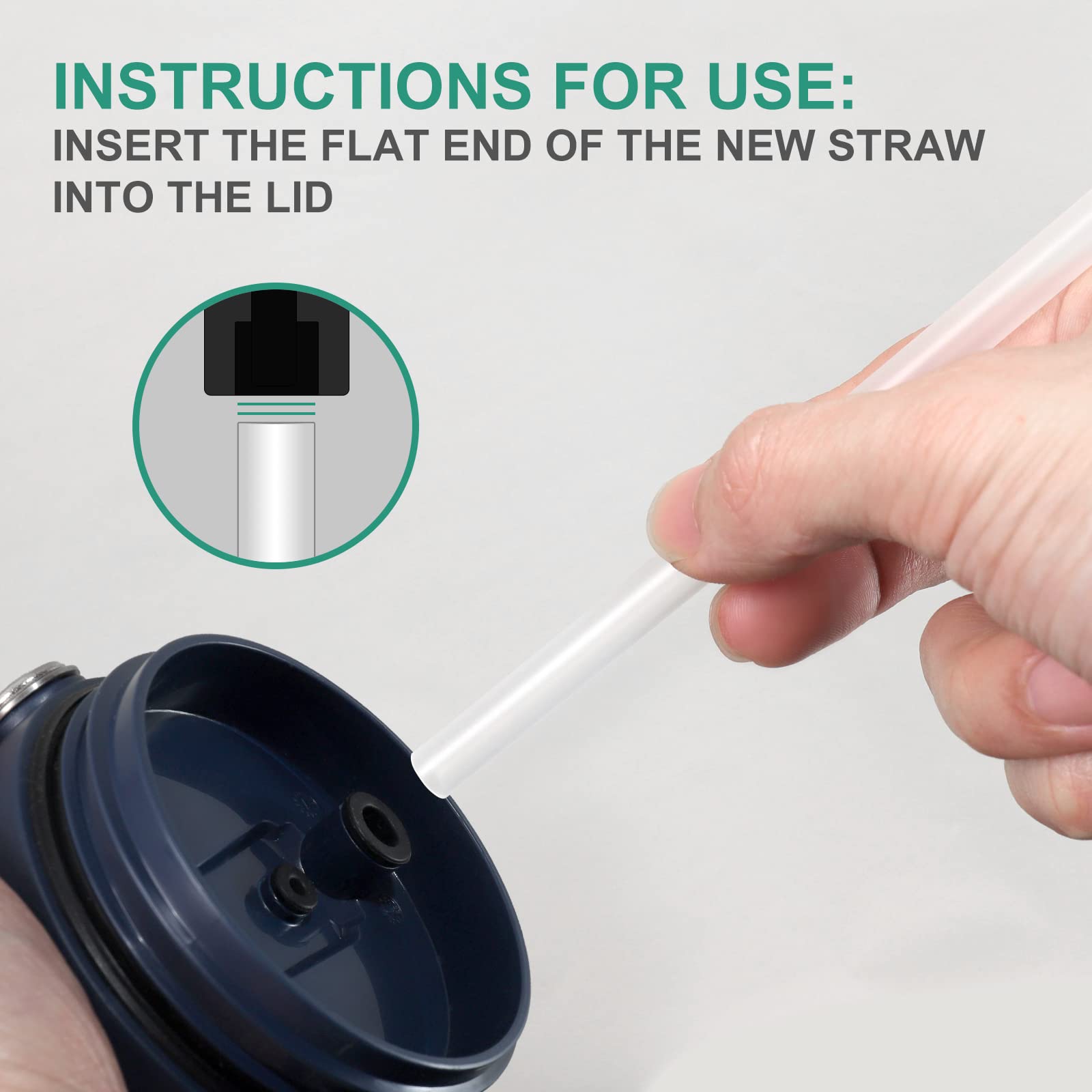 8 Pack Reusable Straws for Stanley IceFlow Tumbler | with Cleaning Brush | Perfect for Outdoor & Office Use